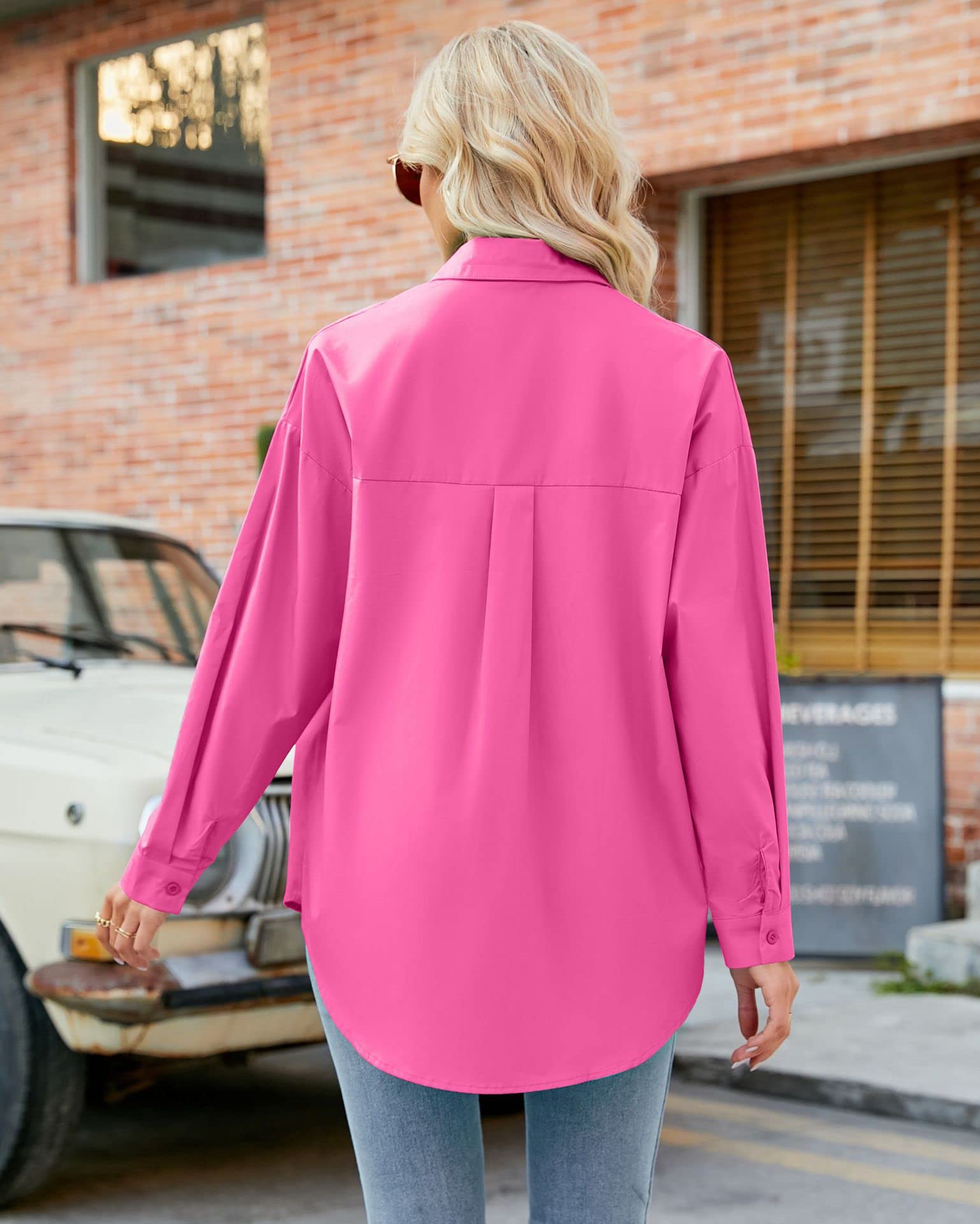 Women's Casual Long Sleeve Loose Fit Button Down Shirts - Elegant Blouse Tops for Work, Office & Everyday Wear | Comfortable & Stylish Women's Fashion