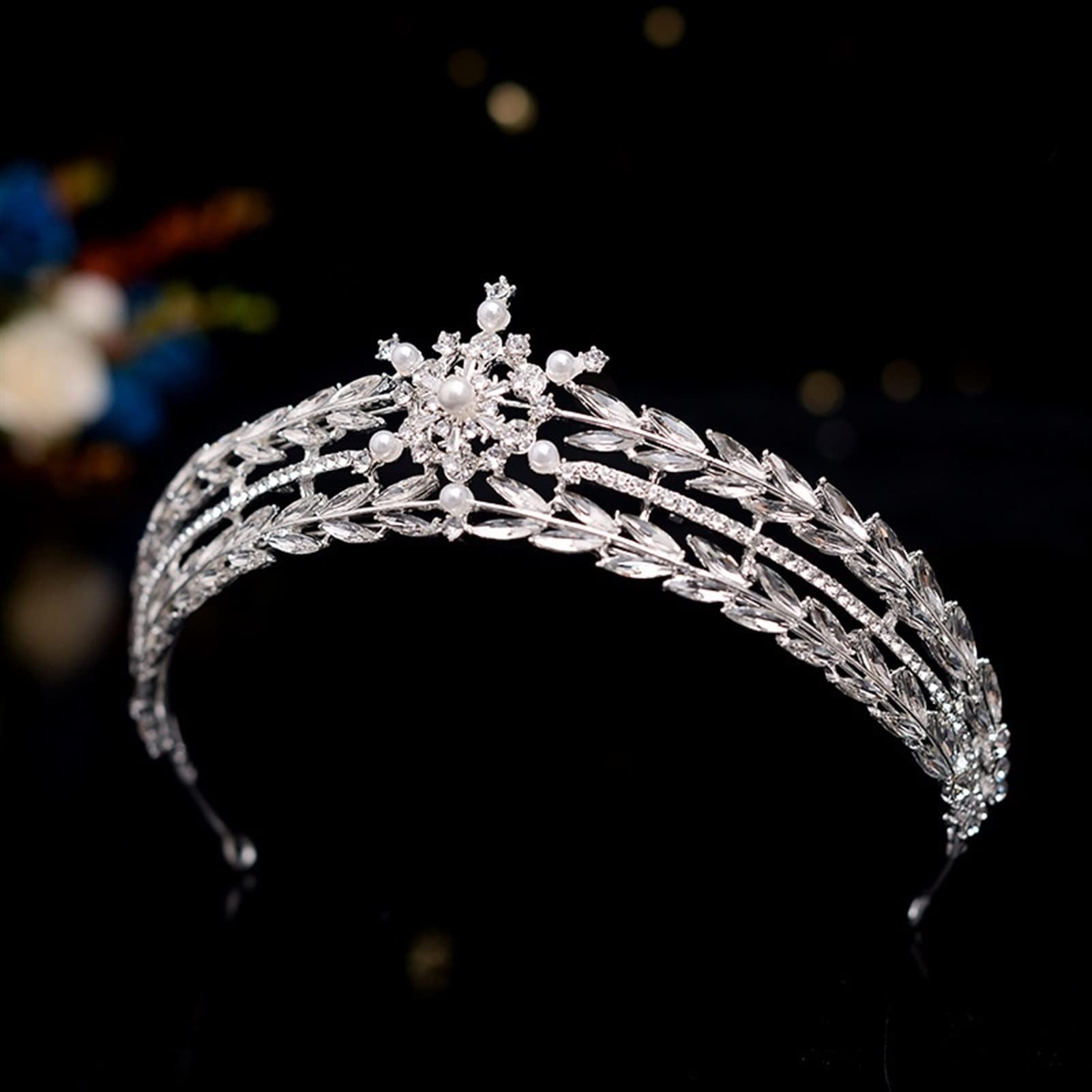 Pearl Crystal Bridal Crown - Rhinestone Wedding Headpiece for Women | Elegant Wedding Hair Accessories for Brides, Bridesmaids & Special Occasions
