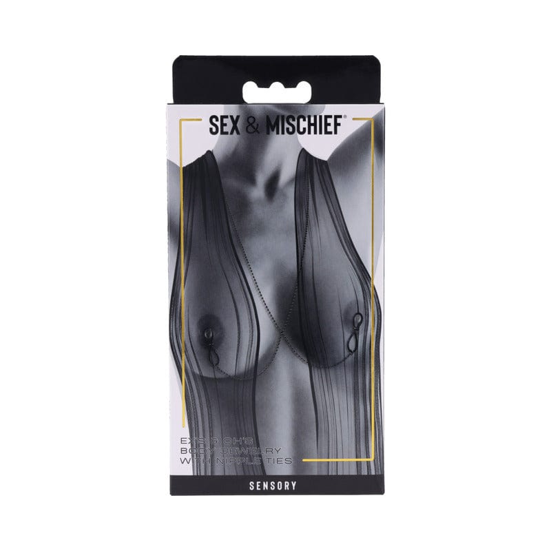 SS S&M Ex's & Oh's Body Jewelry NippTies - Stylish Nipple Rings for Piercing Enthusiasts | Perfect for BDSM, Fetish Fashion & Alternative Lifestyle