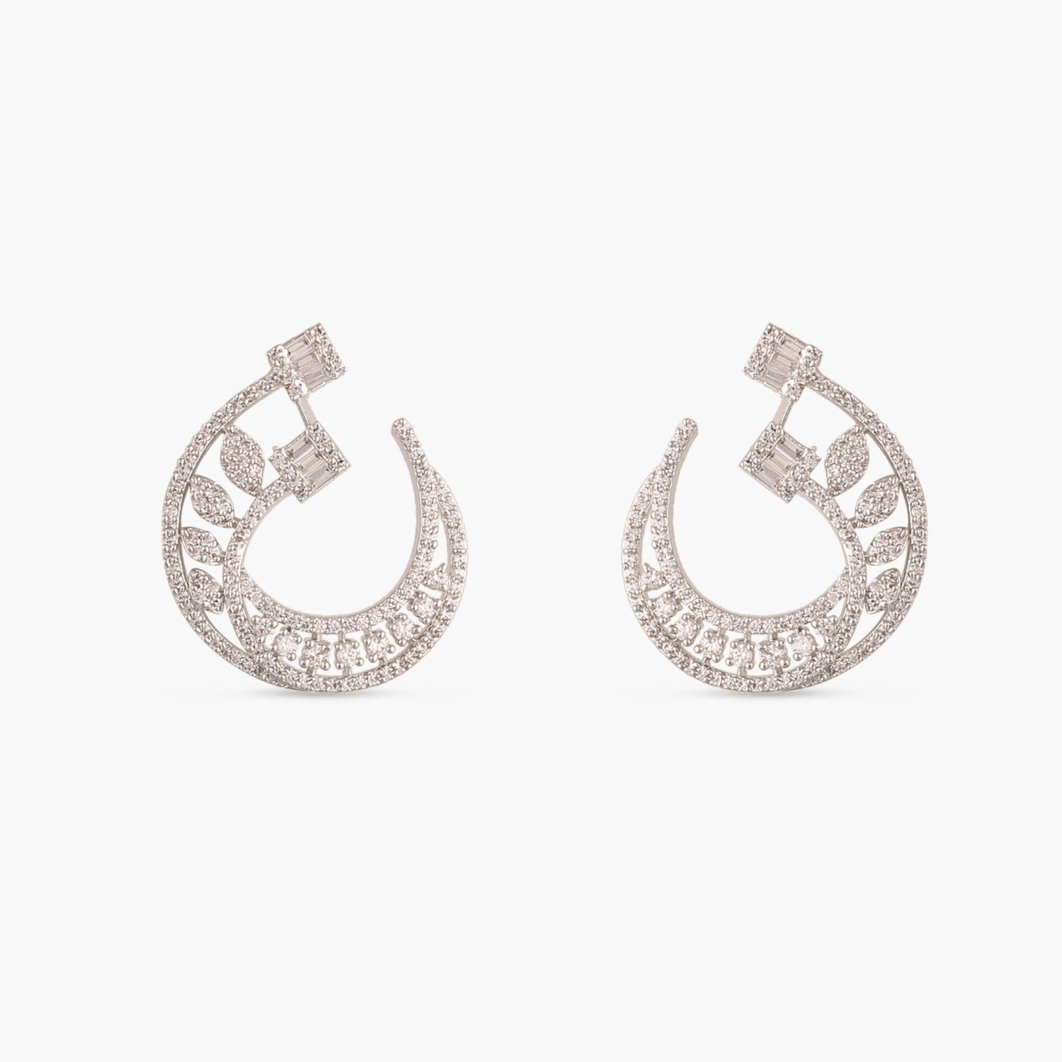 Zoya Nakshatra Cubic Zirconia Hoop Earrings for Women - Elegant Gold Plated CZ Hoops - Perfect for Parties, Weddings & Everyday Wear