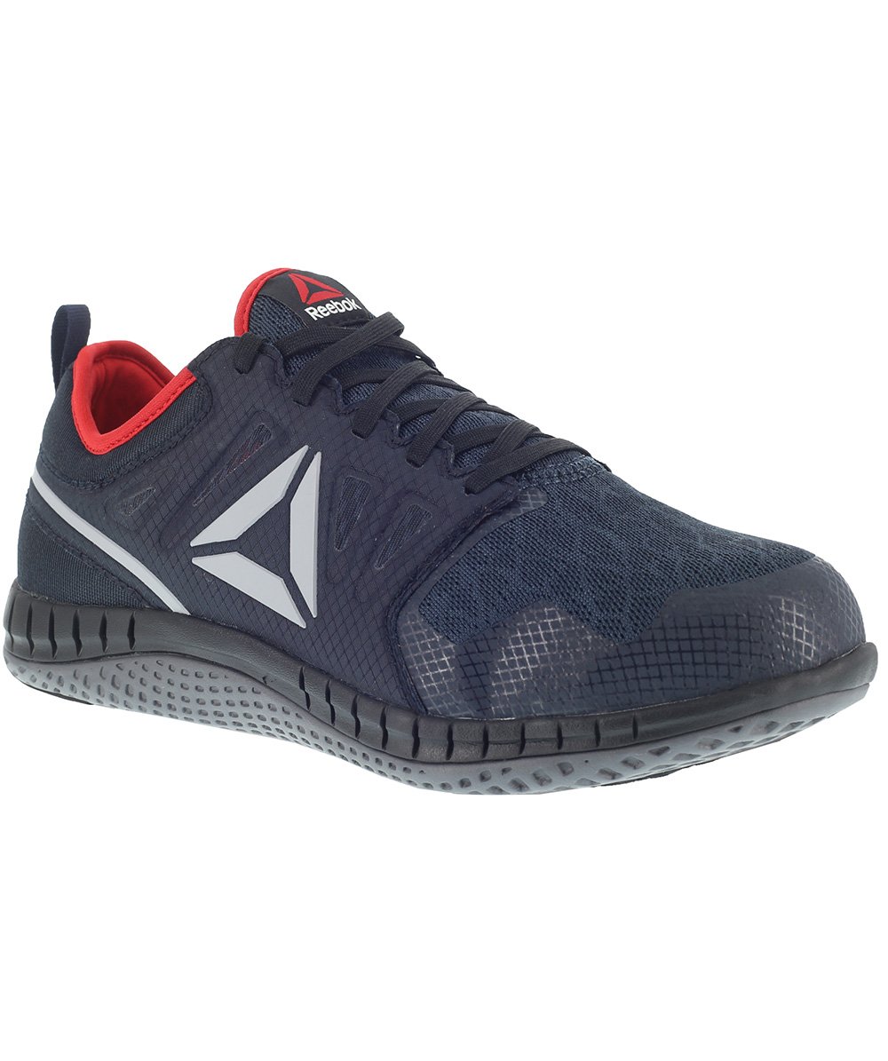 Reebok Men's RB4250 ZPrint Safety Steel Toe Work Shoes - Navy, Red & Grey - Lightweight Athletic Shoes for Construction, Warehouse & Industrial Work