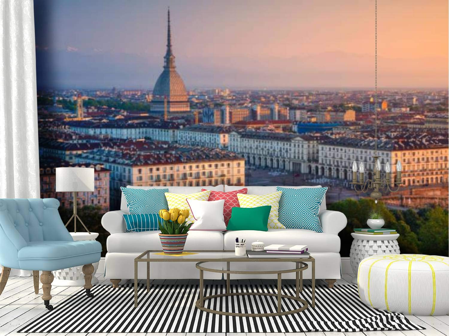 RECETHROWS Turin Peel and Stick Wallpaper - Self-Adhesive Removable Vinyl Wall Mural for Home Decor | Large Wall Sticker for Living Room, Bedroom & Office