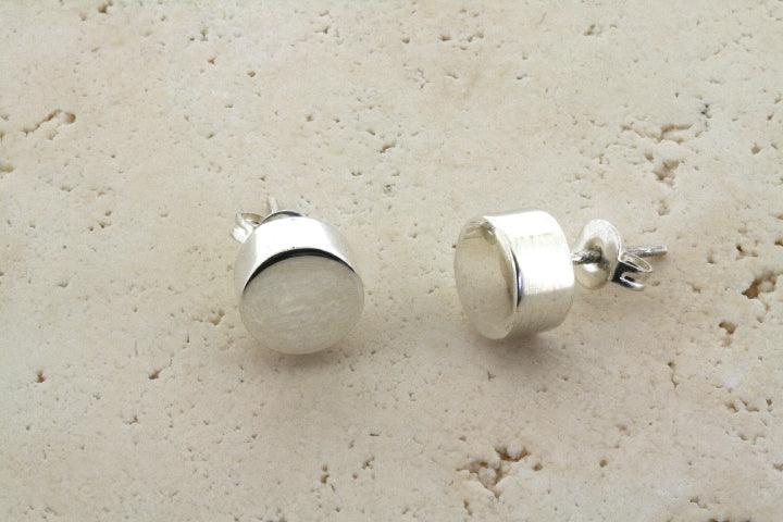 Sterling Silver Circle Cylinder Stud Earrings - Elegant Minimalist Jewelry for Women, Perfect for Everyday Wear & Special Occasions