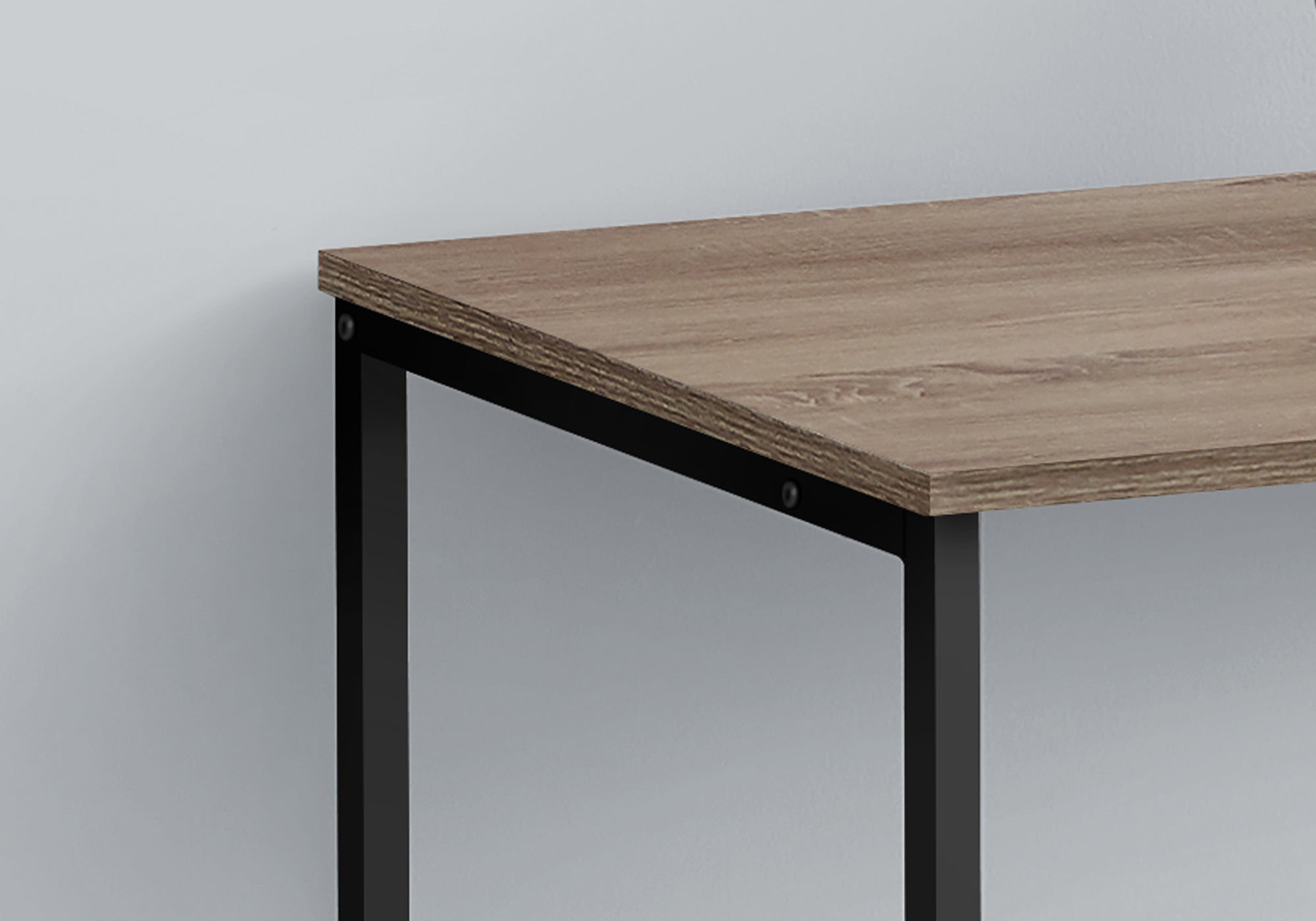 40L Modern Computer Desk with Dark Taupe Finish & Black Metal Frame - Perfect for Home Office, Gaming Setup & Small Workspaces