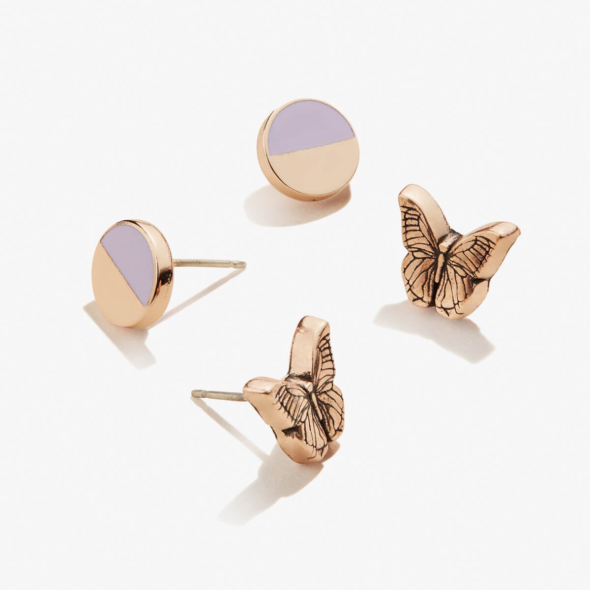 Butterfly Stud Earrings for Women - 2 Pairs Stainless Steel Hypoallergenic Earrings for Sensitive Ears - Perfect for Everyday Wear, Gifts & Special Occasions