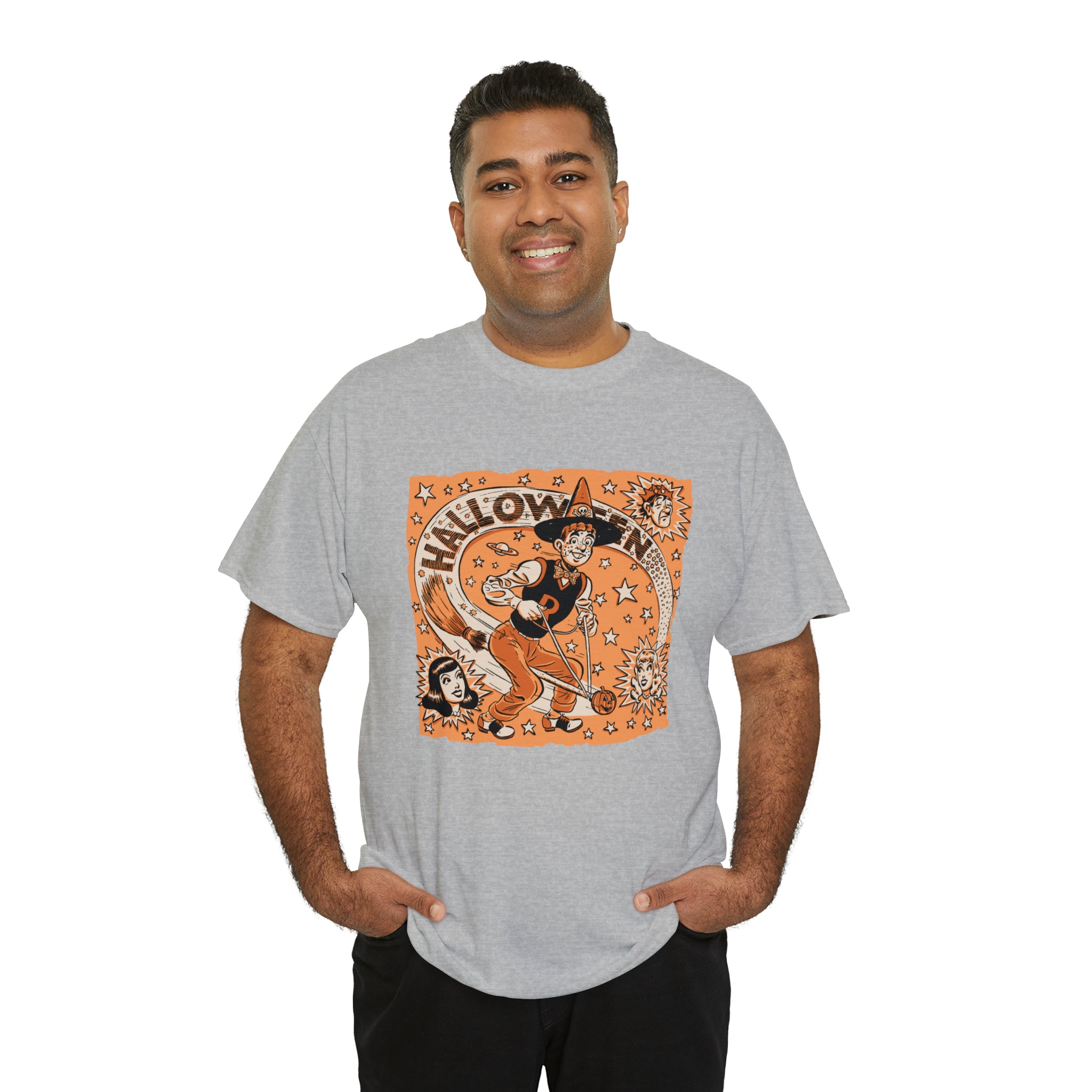 Archie Comics Vintage Halloween Graphic Tees - Unisex Heavy Cotton T-Shirt with Archie, Betty, Veronica & Jughead Designs | Perfect for Halloween Costumes, Comic Conventions & Retro Fashion