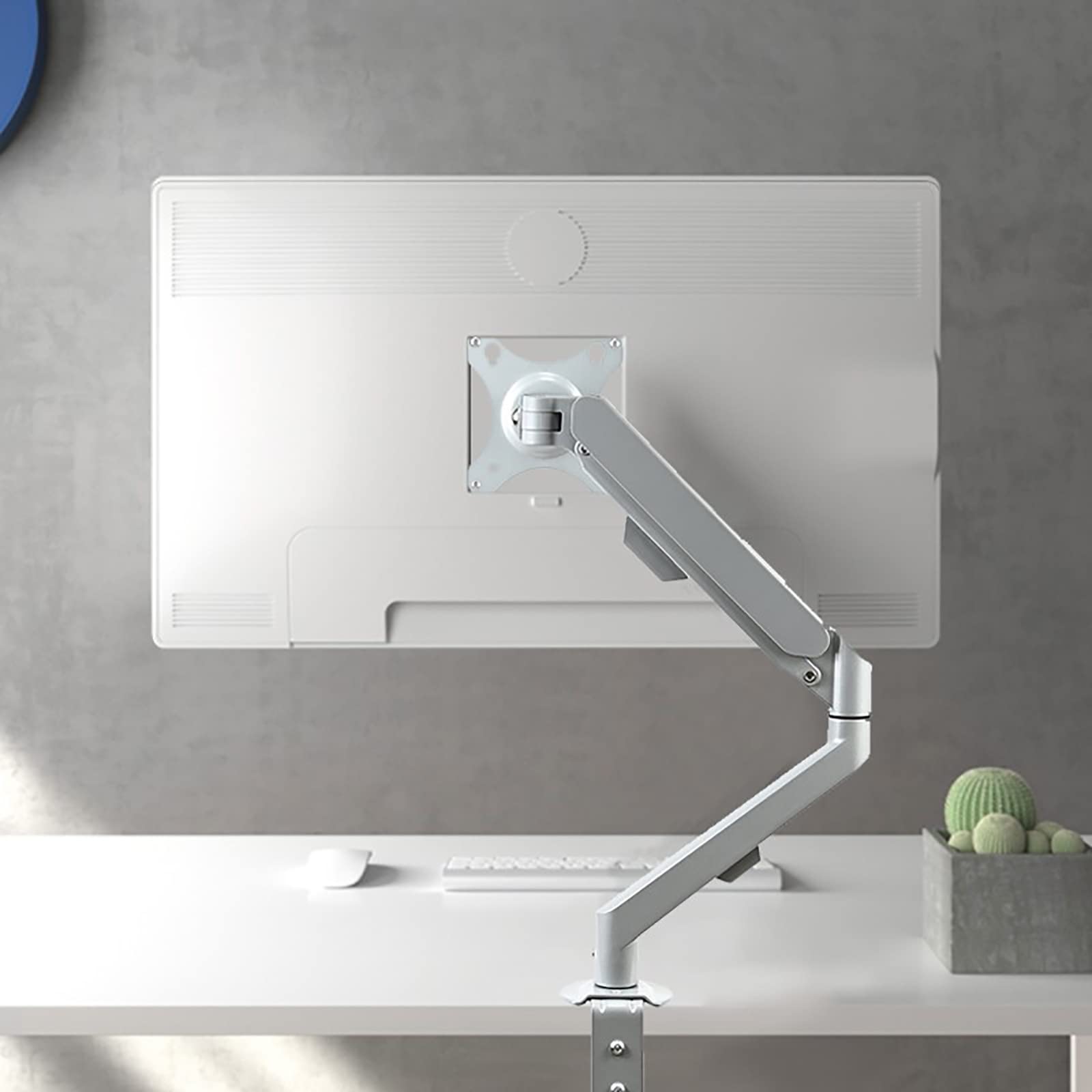 YIHANSS Universal TV Stand Monitor Mount - Heavy Duty Fully Adjustable Monitor Arm with Clamp & Perforation Base for 10-30 Inch Screens - Perfect for Home Office, Gaming Setup & Workspace Organization