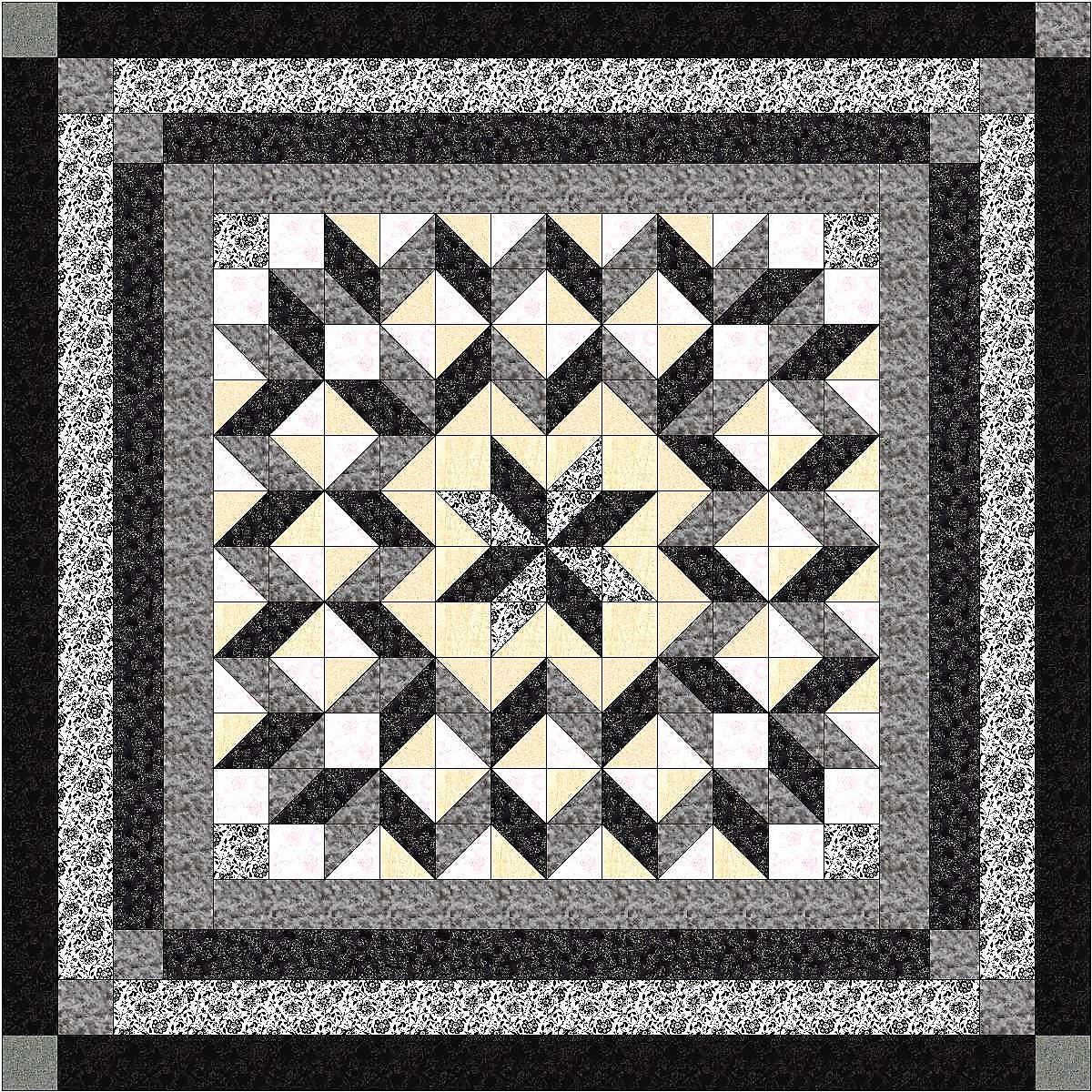 Easy Quilt Galaxy Star Black and White Neutral Bedding Set - Queen Size with Fast Shipping | Perfect for Cozy Nights, Guest Rooms & Modern Home Decor