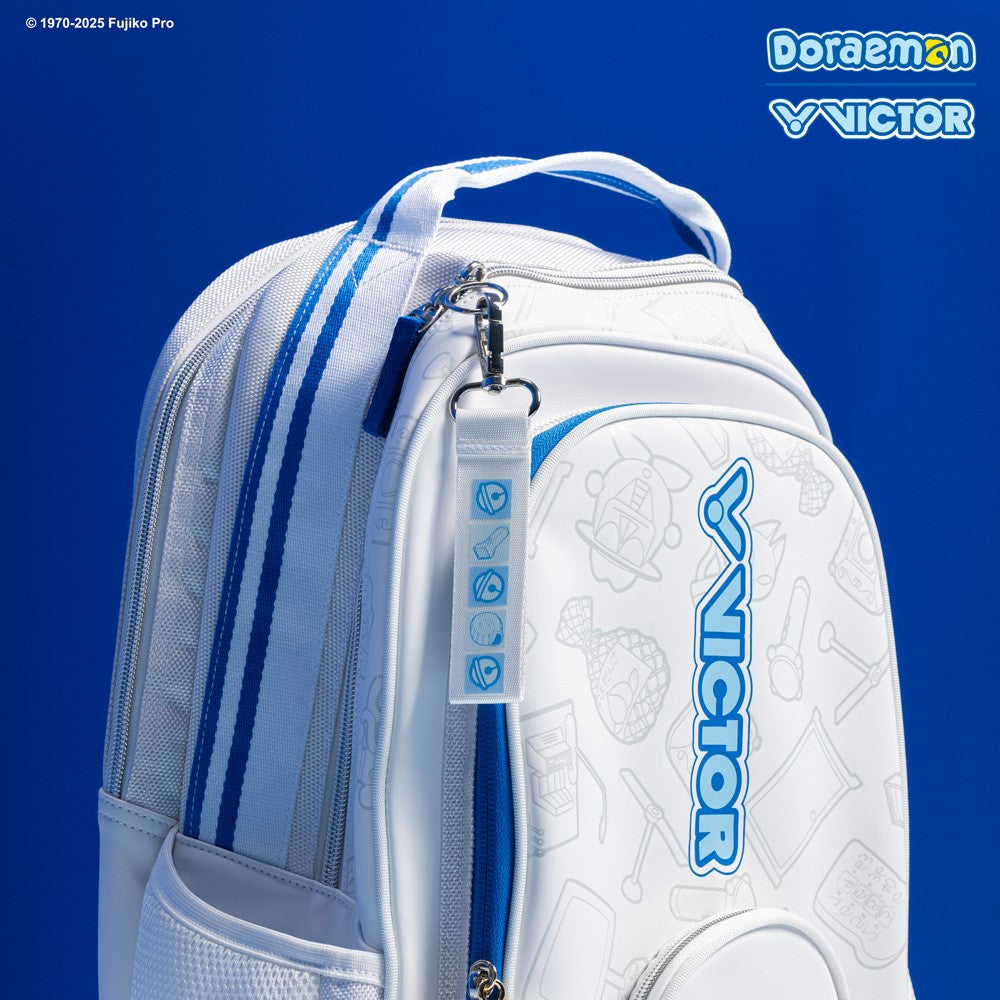 Victor X Doraemon BR5035DRM Anime Backpack for School & Travel - Lightweight Durable White Backpack with Doraemon Design - Perfect for Students, Commuters & Anime Fans