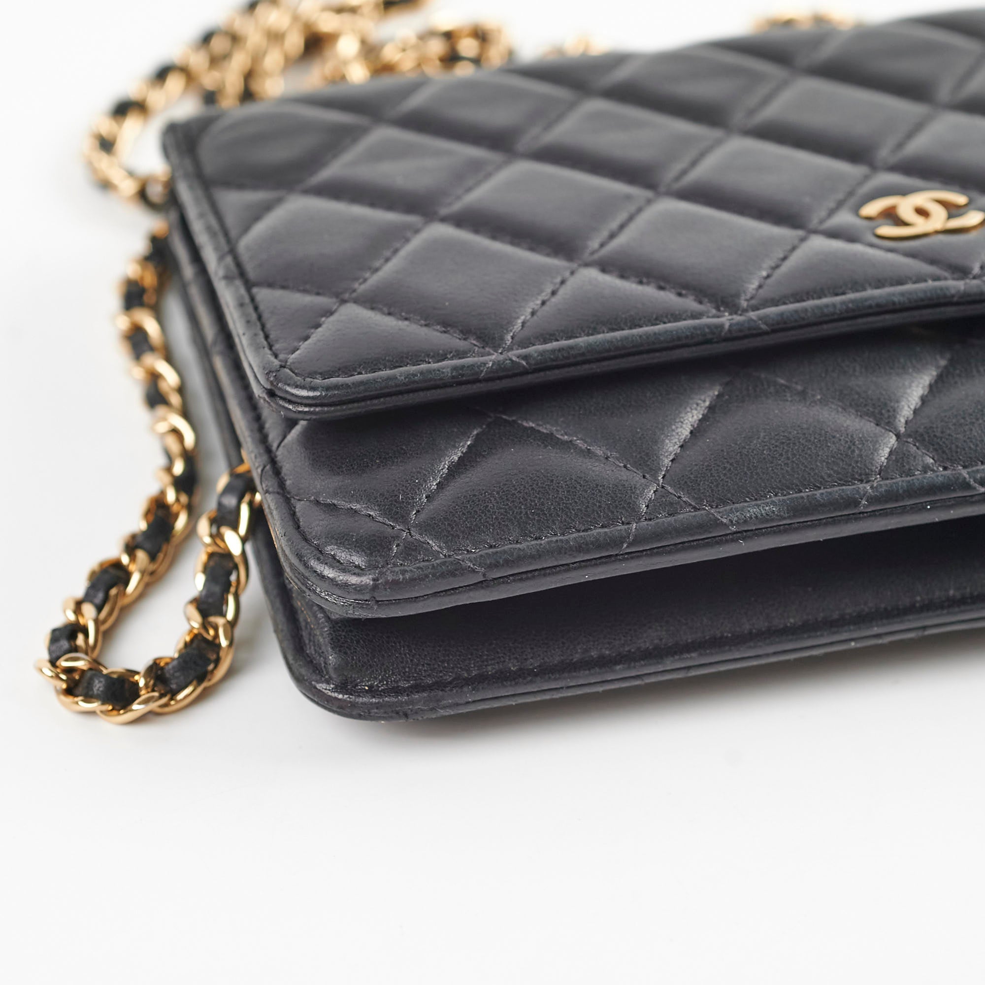 Chanel Lambskin Black Wallet On Chain WOC Gold Hardware Crossbody Bag - Luxury Designer Purse for Women, Perfect for Evening Events & Daily Use