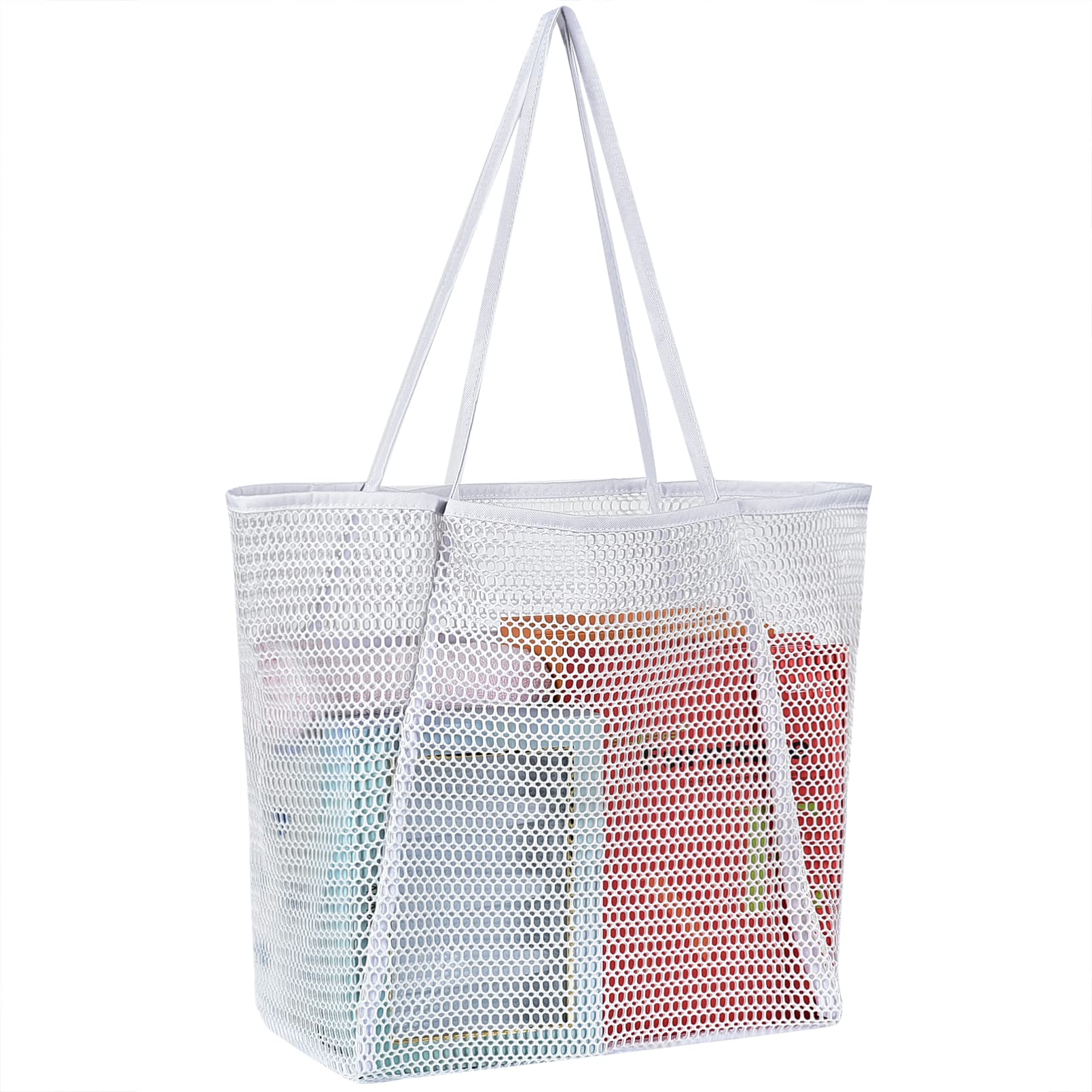Keelaos Mesh Beach Tote Bag for Women - Large Waterproof Shoulder Bag with Multiple Pockets - Perfect for Beach Vacation, Pool Party, Summer Travel & Picnic Essentials