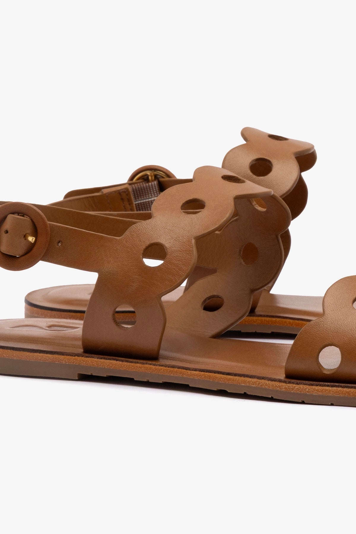 Florence Flat Sandal in Light Caramel Leather - Women's Comfortable Casual Sandals for Summer, Beach & Vacation Wear