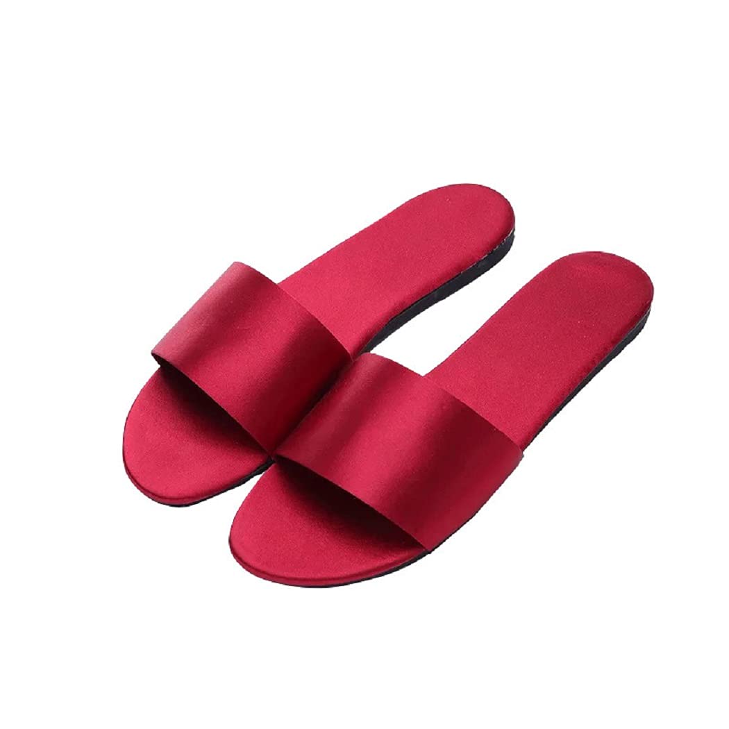 HANDKEI Women's Summer Satin Slippers - Breathable Indoor Flat Sandals for Home, Comfortable House Shoes for Relaxing & Lounging