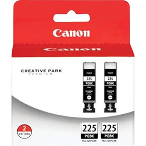 Canon PGI-225 ChromaLife 100+ Black Ink Cartridge (4530B007) - 2 Pack - High-Quality Printer Ink for Canon Pixma Printers - Perfect for Home Office, School Projects & Photo Printing