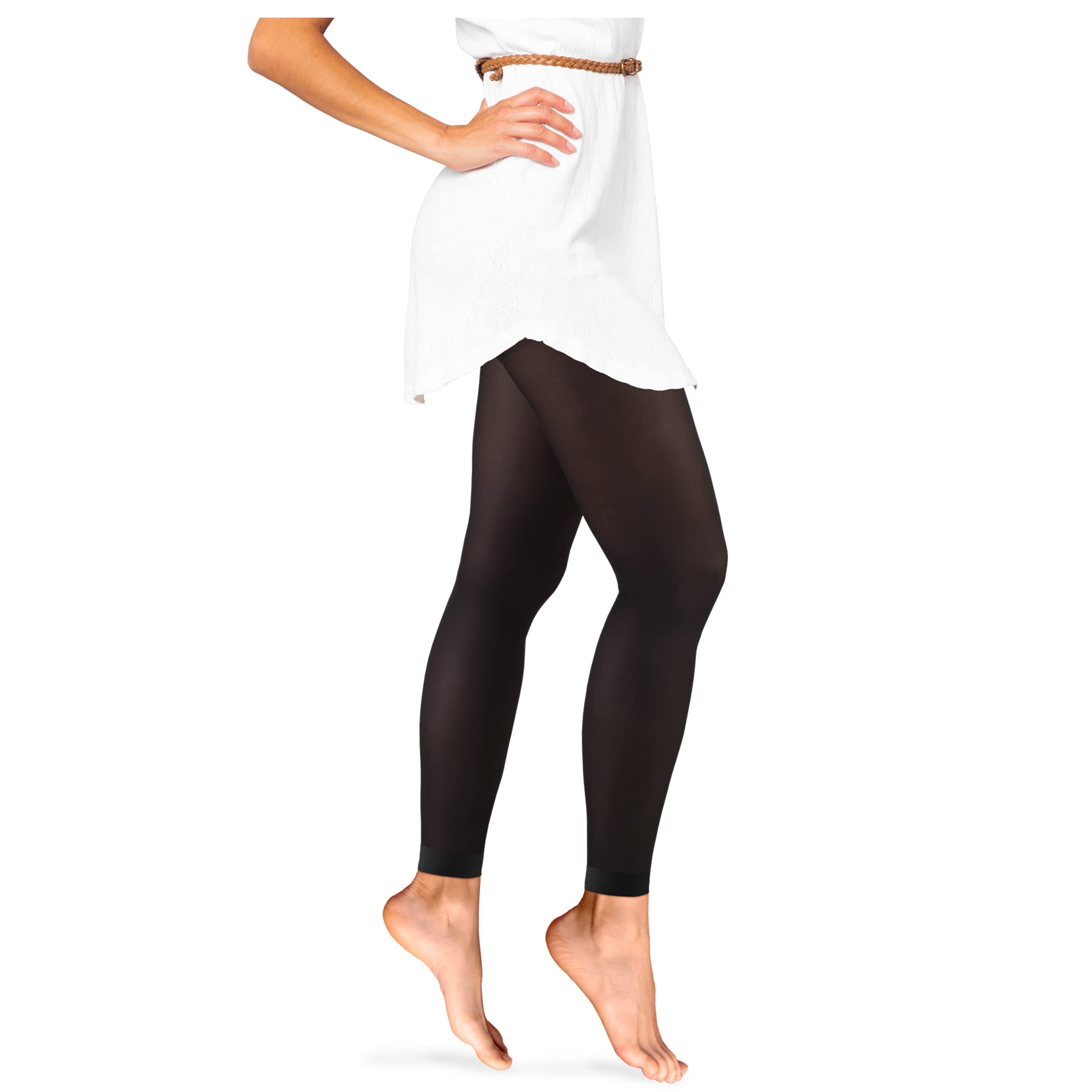Truform Women's 20-30 mmHg Compression Tights - Footless Shapewear for Varicose Veins & Travel