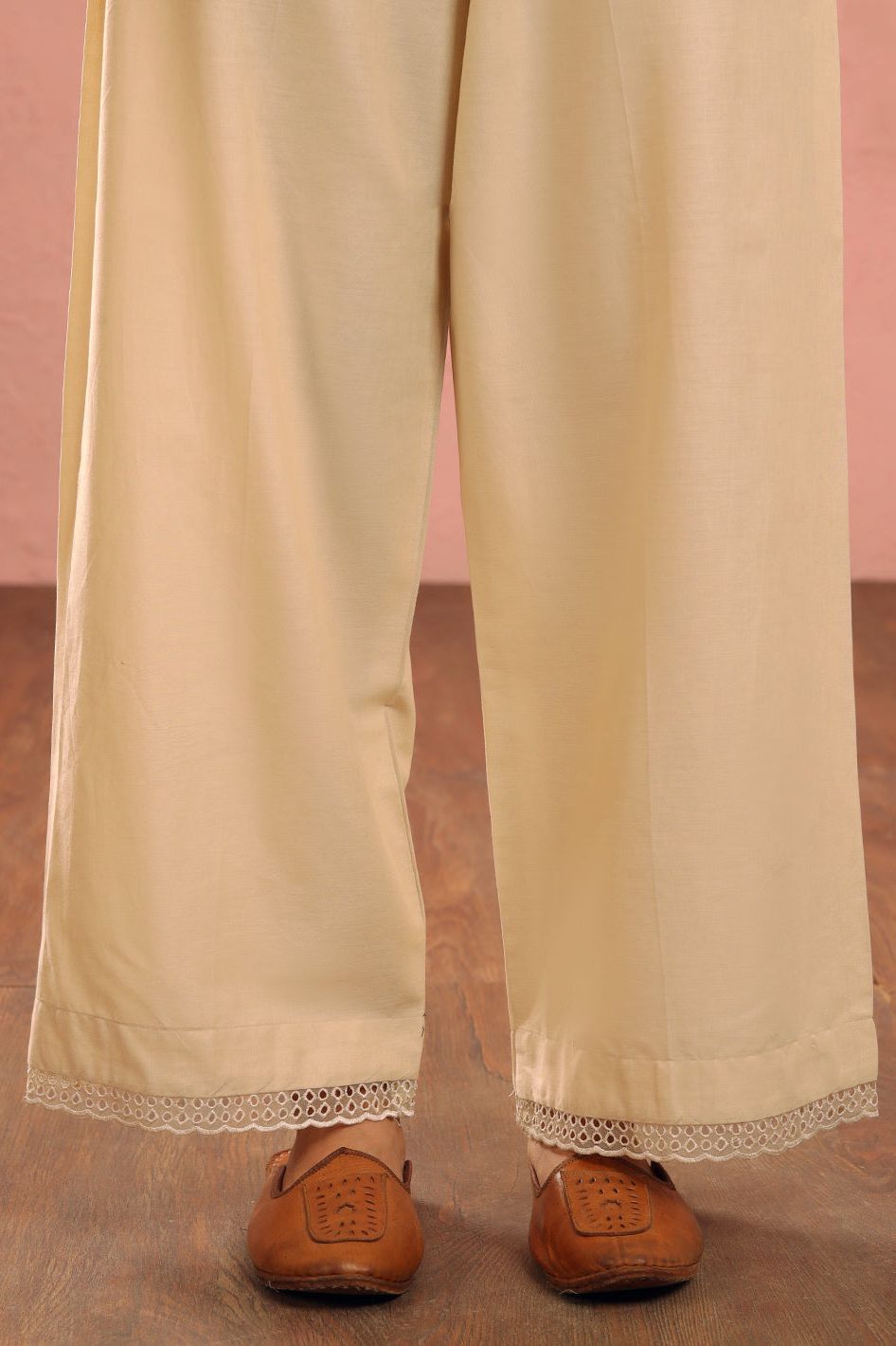 Premium Cambric Beige Trousers for Women - Comfortable Office Pants & Casual Wear - Perfect for Work, Travel & Everyday Outfits