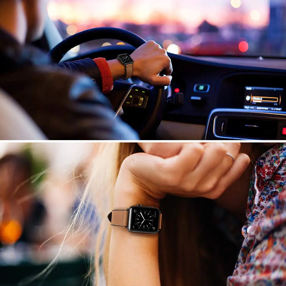 Premium Leather & Silicone Hybrid Watch Bands - Durable, Comfortable & Stylish for Men & Women - Perfect for Workouts, Office & Everyday Wear