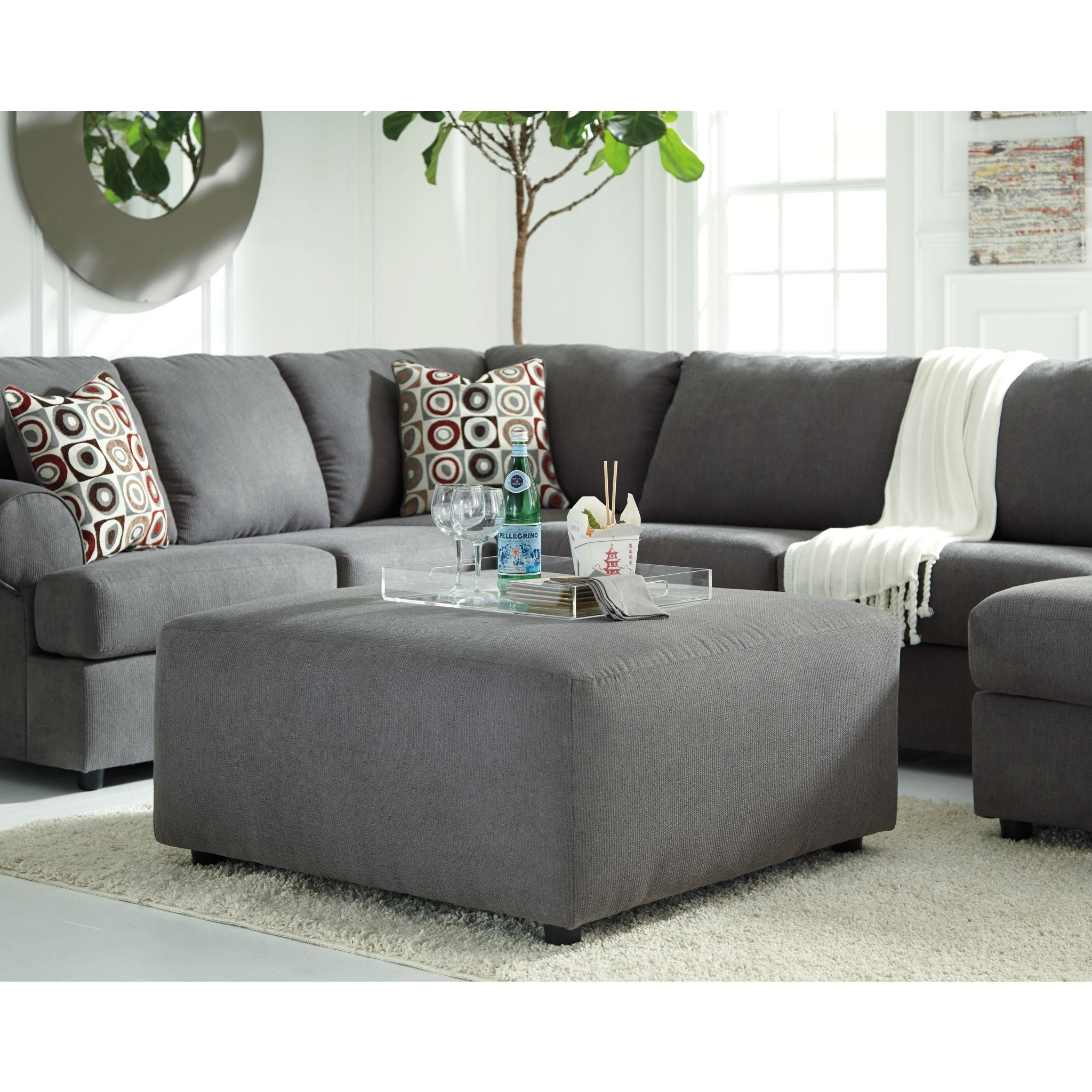 Arlie Oversized Accent Ottoman with Steel Frame - Perfect for Living Room, Bedroom & Home Decor