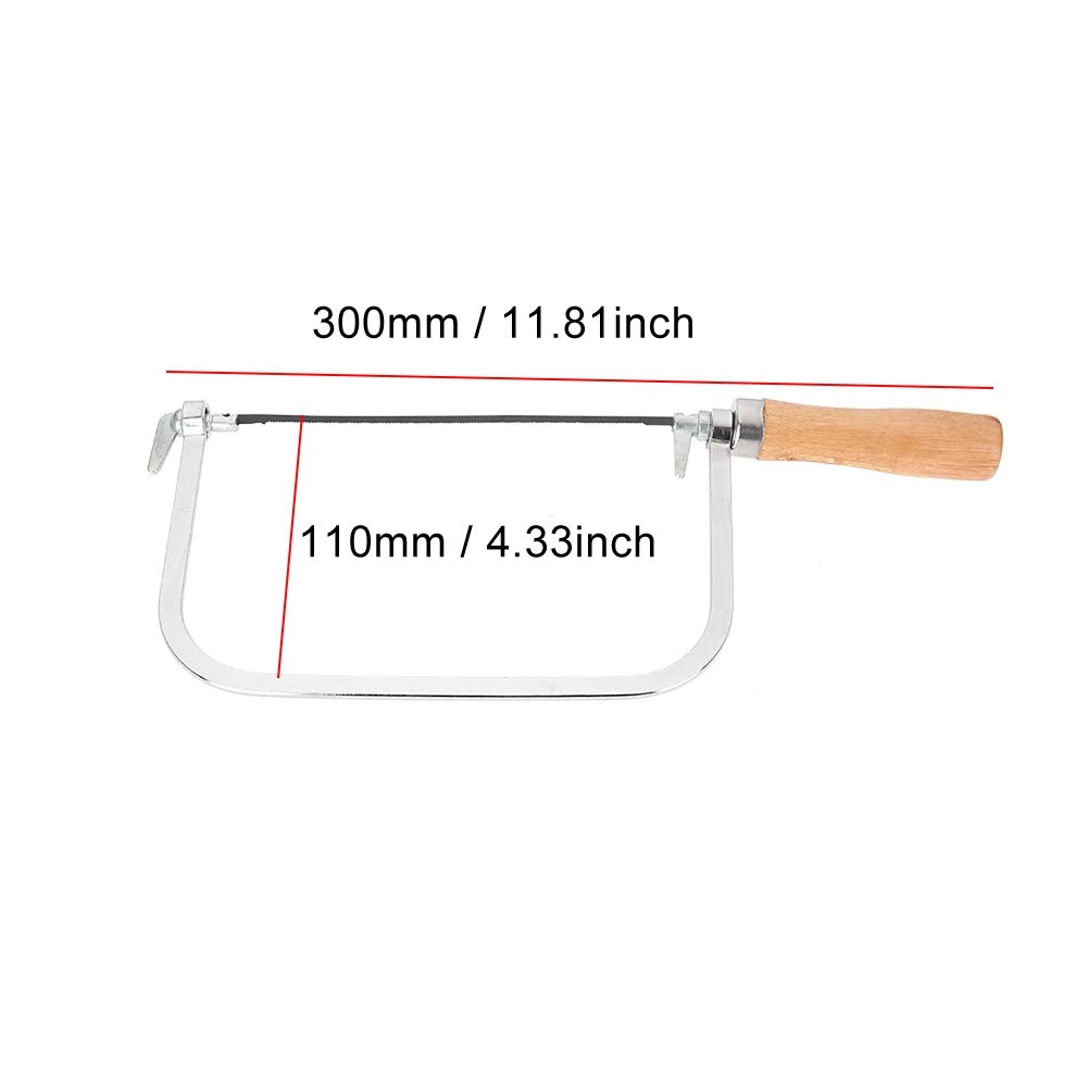 Premium Coping Saw with 5 Replacement Blades - U-Shaped Steel Frame Woodworking Hand Saw for Jewelry Making, Wood Cutting, Plastic & Rubber Crafting - Ideal for Jewelers, Garden Tools & DIY Projects
