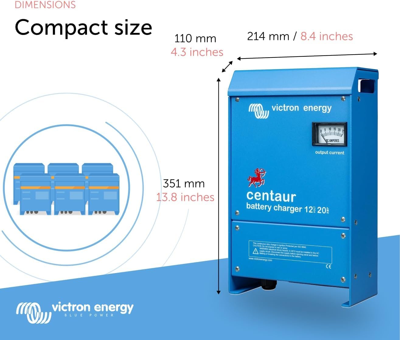 Victron Energy Centaur 12V 20A 3-Bank Marine Battery Charger - Perfect for Boats, RVs, and Off-Grid Power Systems