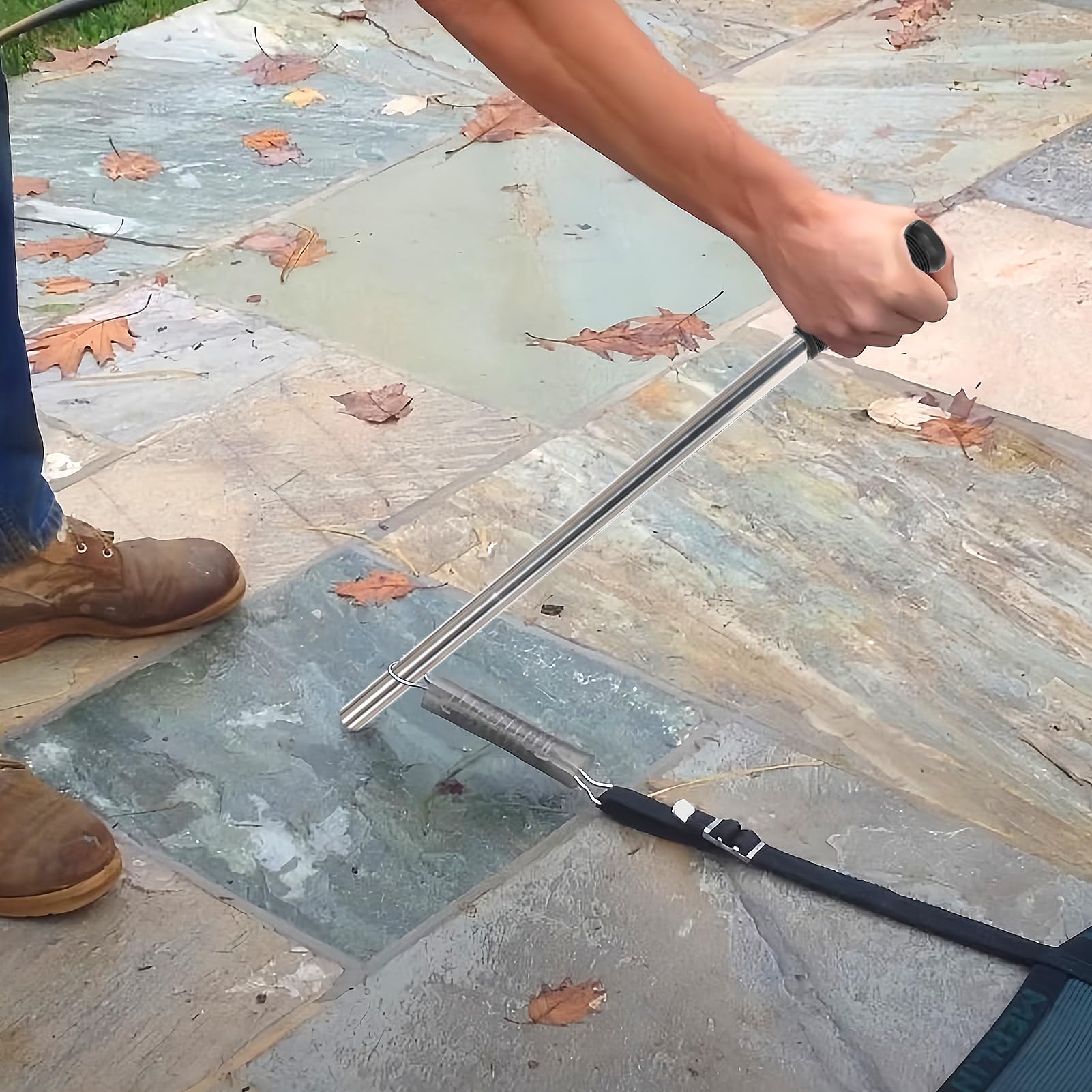 30-1/2 Inch Stainless Steel Pool Cover Tool - Heavy Duty Swimming Pool Safety Cover Spring Installation & Removal Rod for Anchors | Perfect for Inground Pool Maintenance & Winter Cover Setup