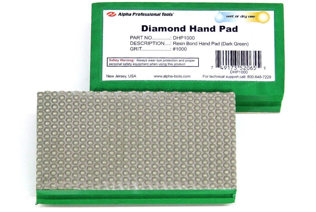 Alpha Diamond Hand Polishing Pad - 1000 Grit Sanding Disc for Stone, Granite & Marble - Perfect for Countertop Restoration & DIY Home Projects