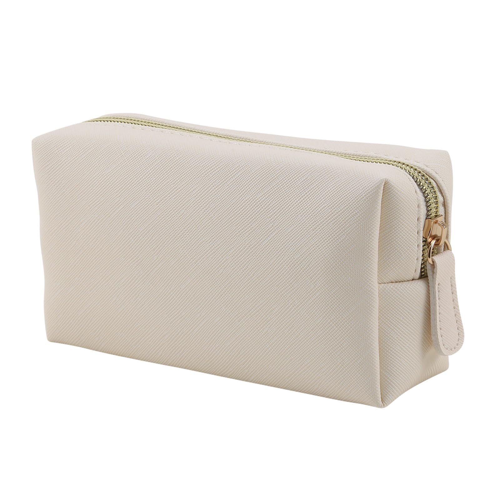 Premium Leather Makeup Bag for Women - Travel Cosmetic Organizer with Zipper, Portable Small Toiletry Pouch for Purse | Perfect for Travel, Gym & Daily Essentials Storage