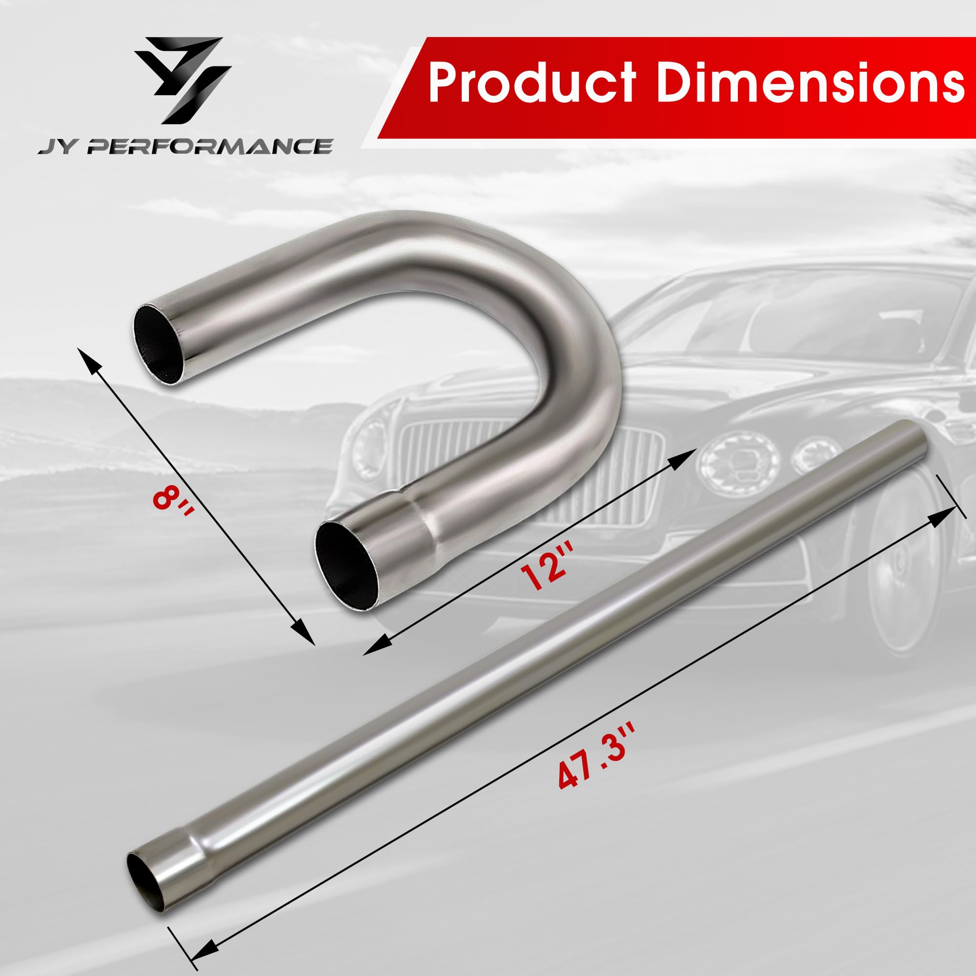 2.25'' Mild Steel Custom Exhaust Kit - 16 Gauge Mandrel Bent Tubing with Straight & U-Bend Pipes (8-Piece Universal Set) - Perfect for Car, Truck & Motorcycle Exhaust System Upgrades