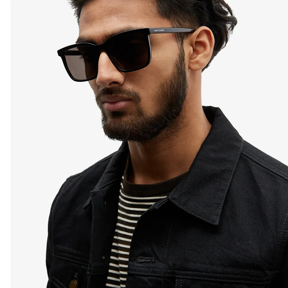 Saint Laurent SL500 Black Polarized Sunglasses for Men & Women - UV Protection, Luxury Fashion Shades for Driving, Beach & Outdoor Activities