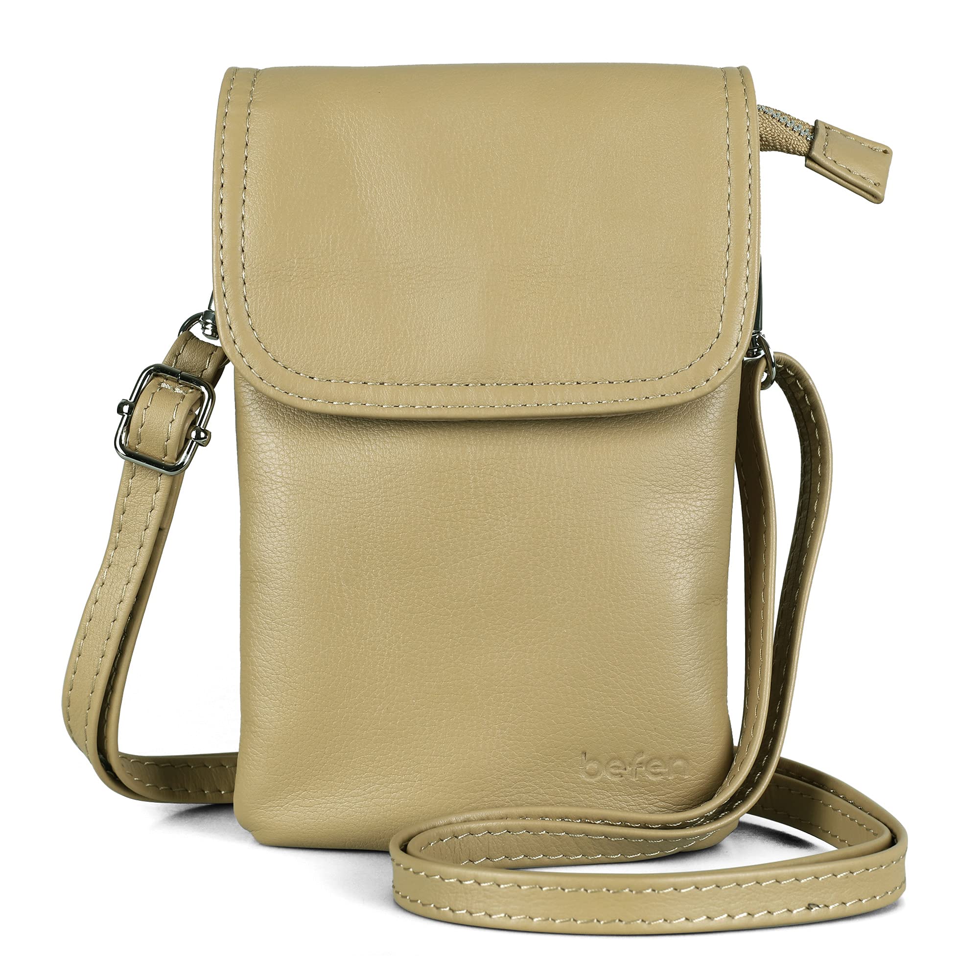 Befen Genuine Leather Small Crossbody Phone Wallet Purse for Women - Stylish & Compact Bag for Daily Use, Travel, and Shopping