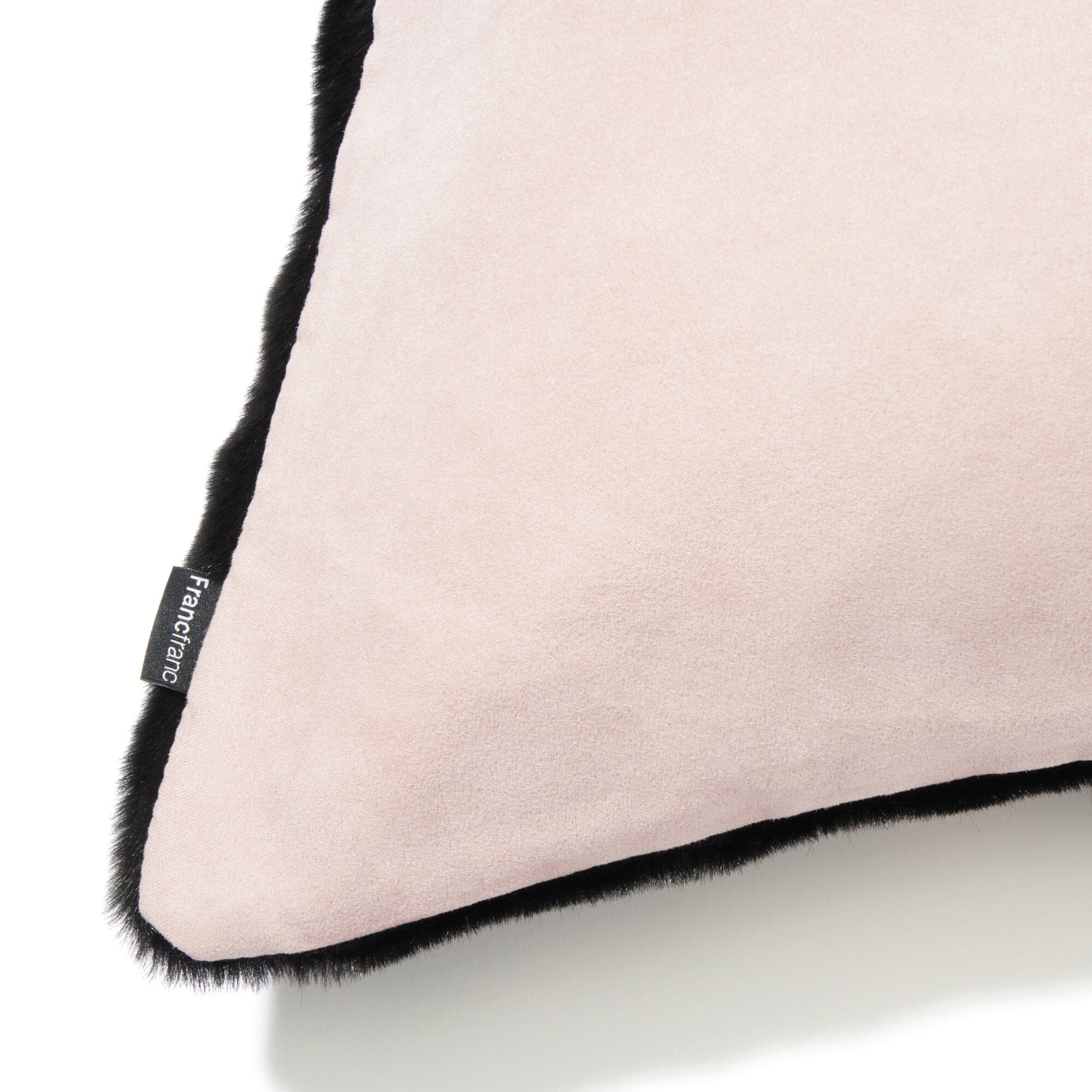Premium Faux Fur Cushion Cover 18x18 Inches Black and Pink - Soft & Cozy Home Decor for Sofa, Bed, or Office Chair