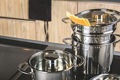 MEPRA 30150004 4-Piece Nonstick Cookware Set - Silver Stainless Steel Pots and Pans for Everyday Cooking | Perfect for Frying, Boiling & Sauteing | Home Kitchen Essentials