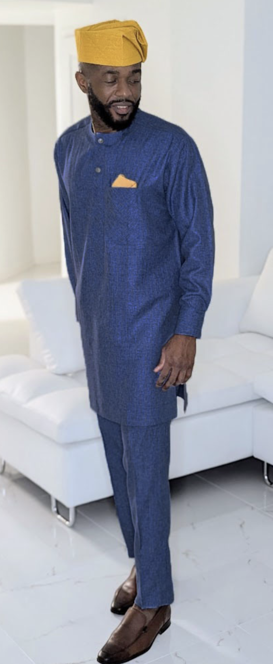 Elegant African Senator Suit for Men | Premium Traditional Nigerian Attire | Formal Occasions & Cultural Events | Dupsie's African Fashion DPASNB19