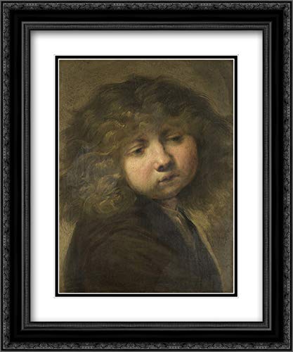 Rembrandt Boys Cup 20x24 Inch Black Ornate Frame with Double Matted Museum Art Print - Perfect for Kids' Room Decor, Nursery Wall Art & Gift Ideas