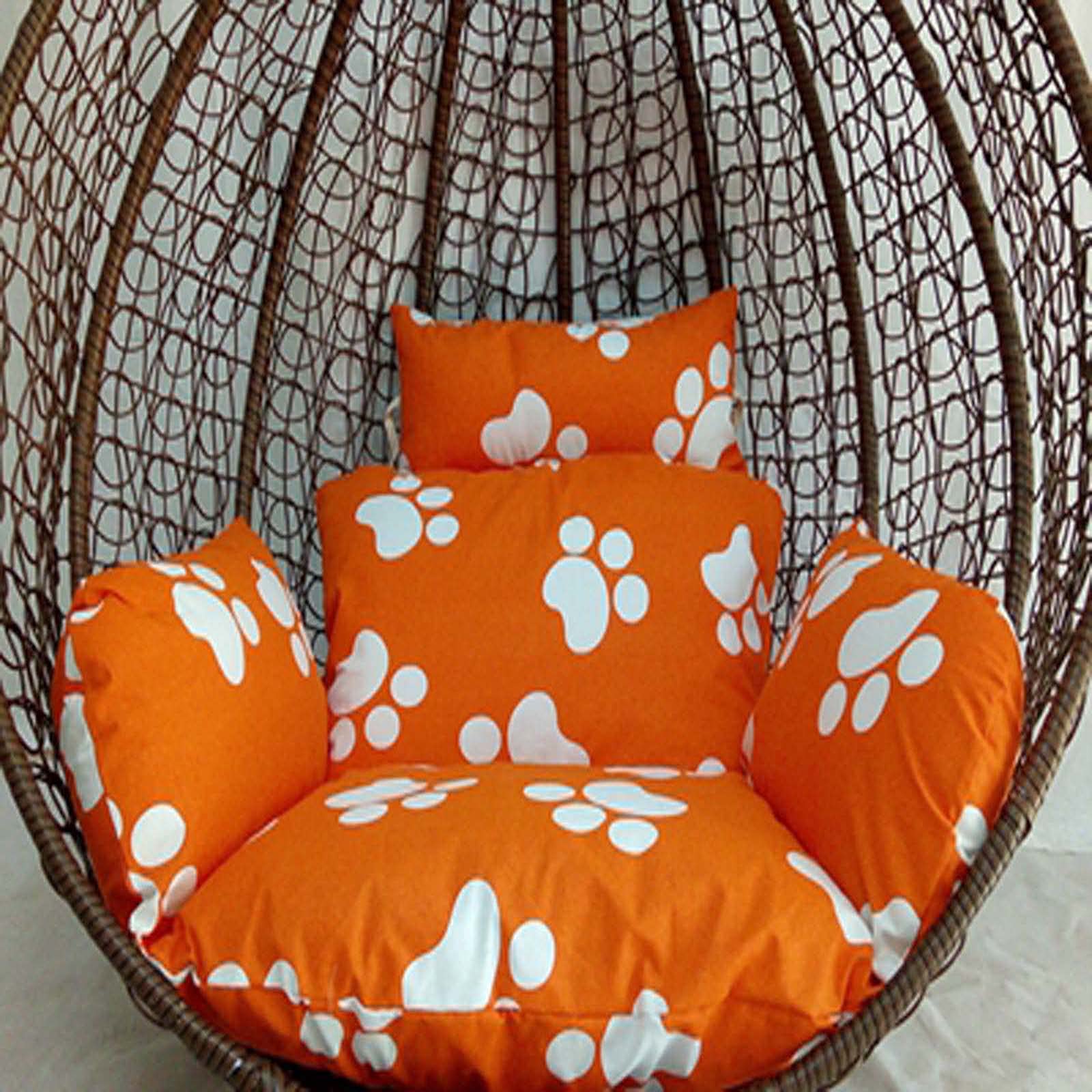 **Comfortable Rattan Swing Chair Cushion - Detachable & Washable Hanging Egg Chair Pad for Indoor & Outdoor Use - Perfect for Garden, Patio, or Balcony Relaxation**
