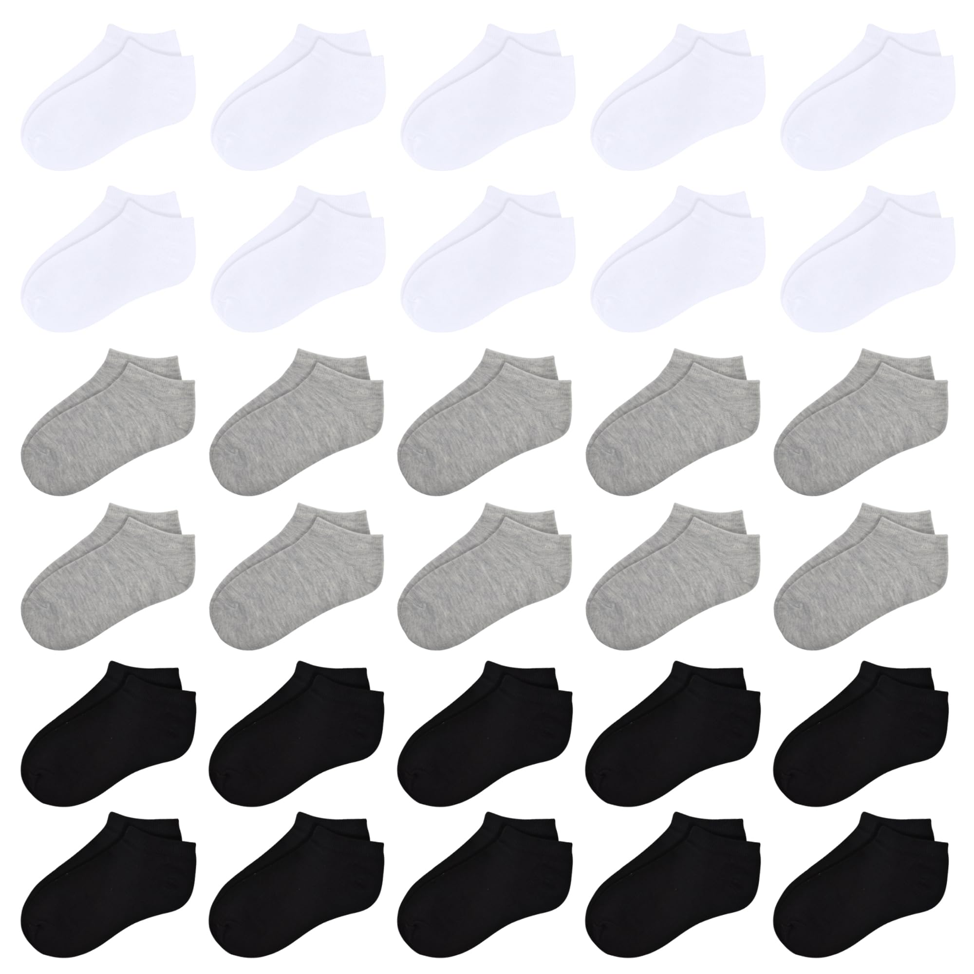 30 Pairs Toddler Socks for Boys & Girls 1-14 Years - Low Cut No Show Ankle Socks for Kids - Soft Breathable Baby Children Socks Set - Perfect for School, Play & Everyday Wear