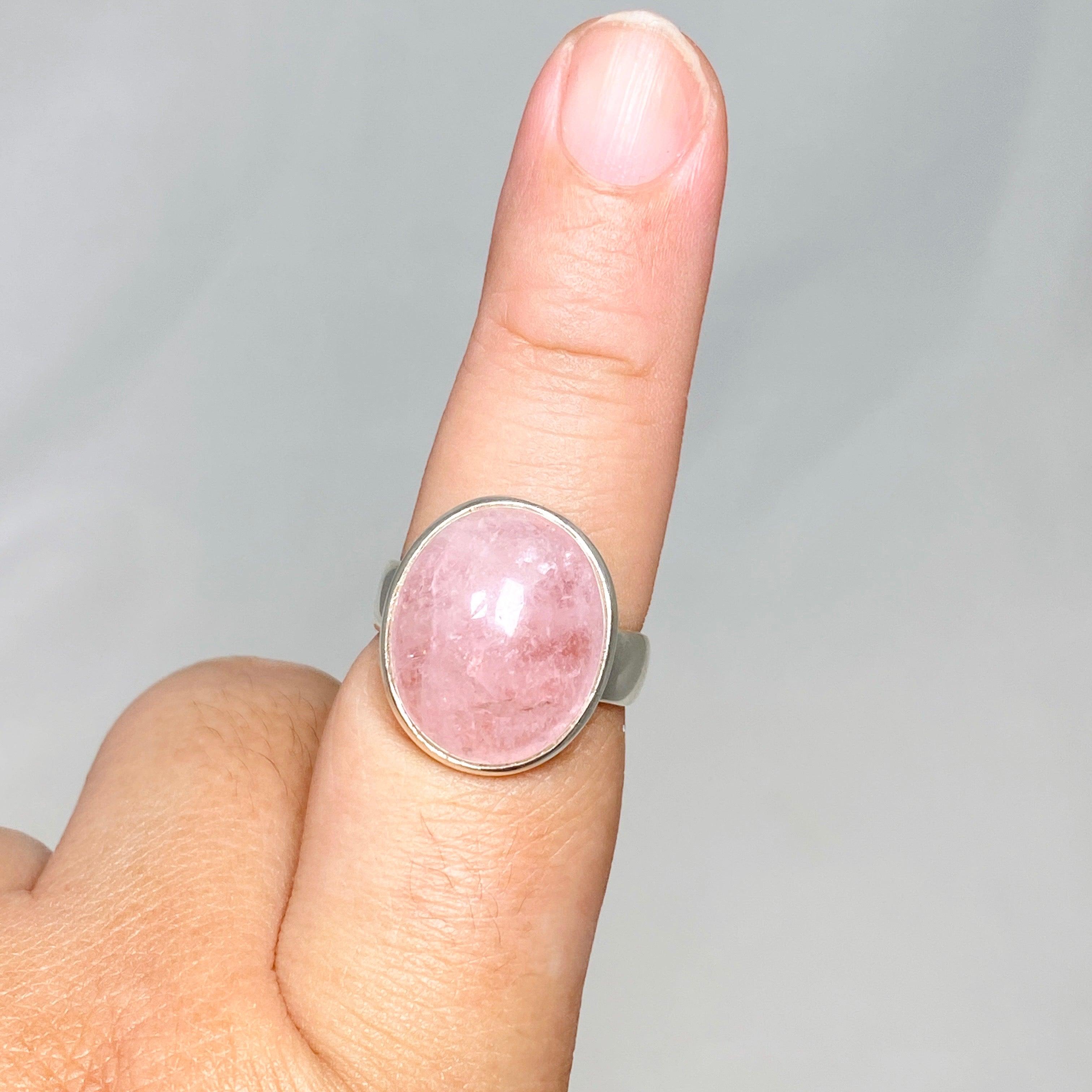 Morganite Oval Ring Size 9 - 14K Rose Gold Engagement Ring for Women, Wedding Band, Anniversary Gift - Perfect for Proposals, Bridal Jewelry & Special Occasions