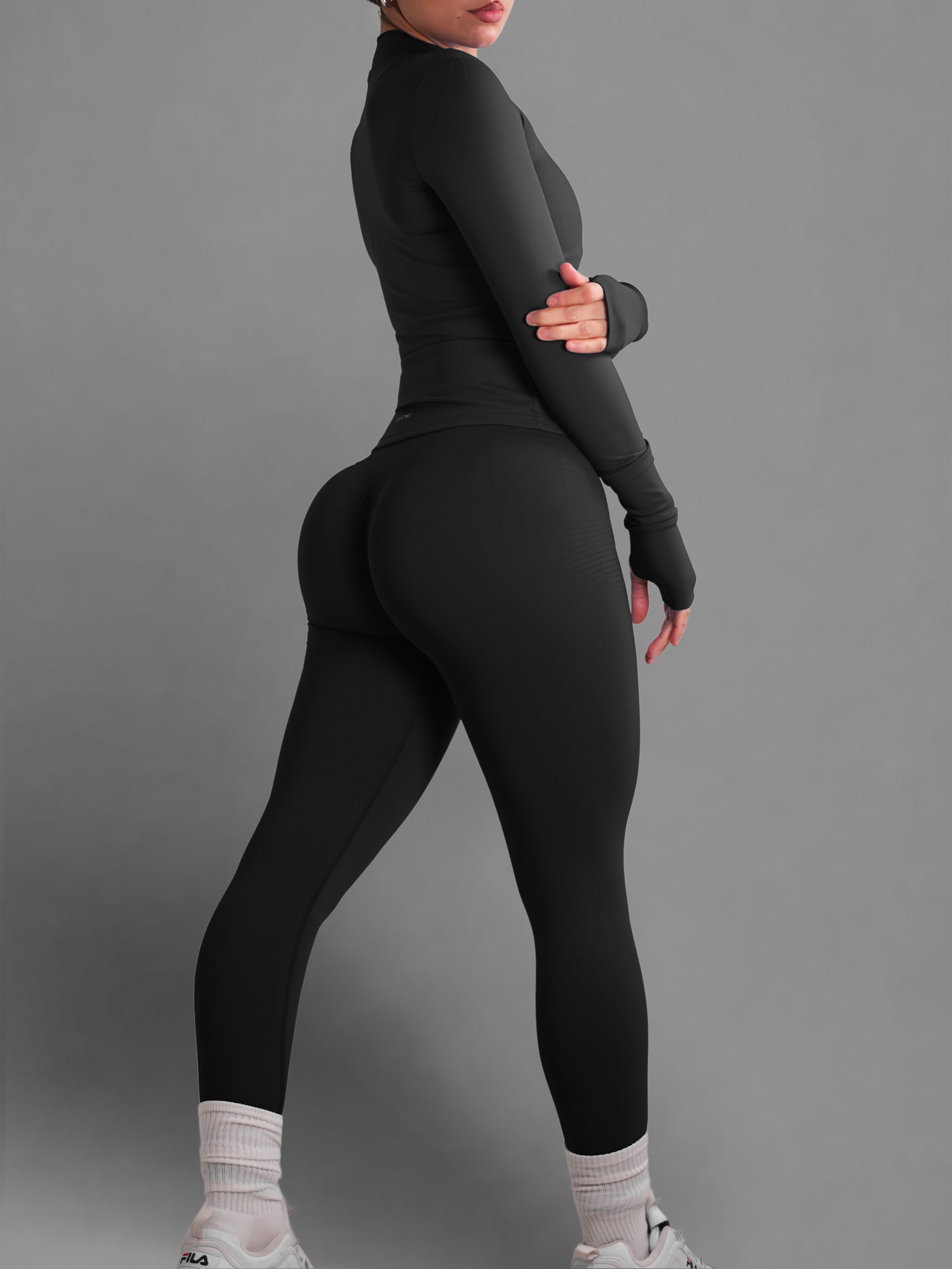Ballerina Seamless Leggings for Women - High Waist Yoga Pants, Stretchy Workout Tights (Black) - Perfect for Yoga, Gym, Running & Lounge Wear