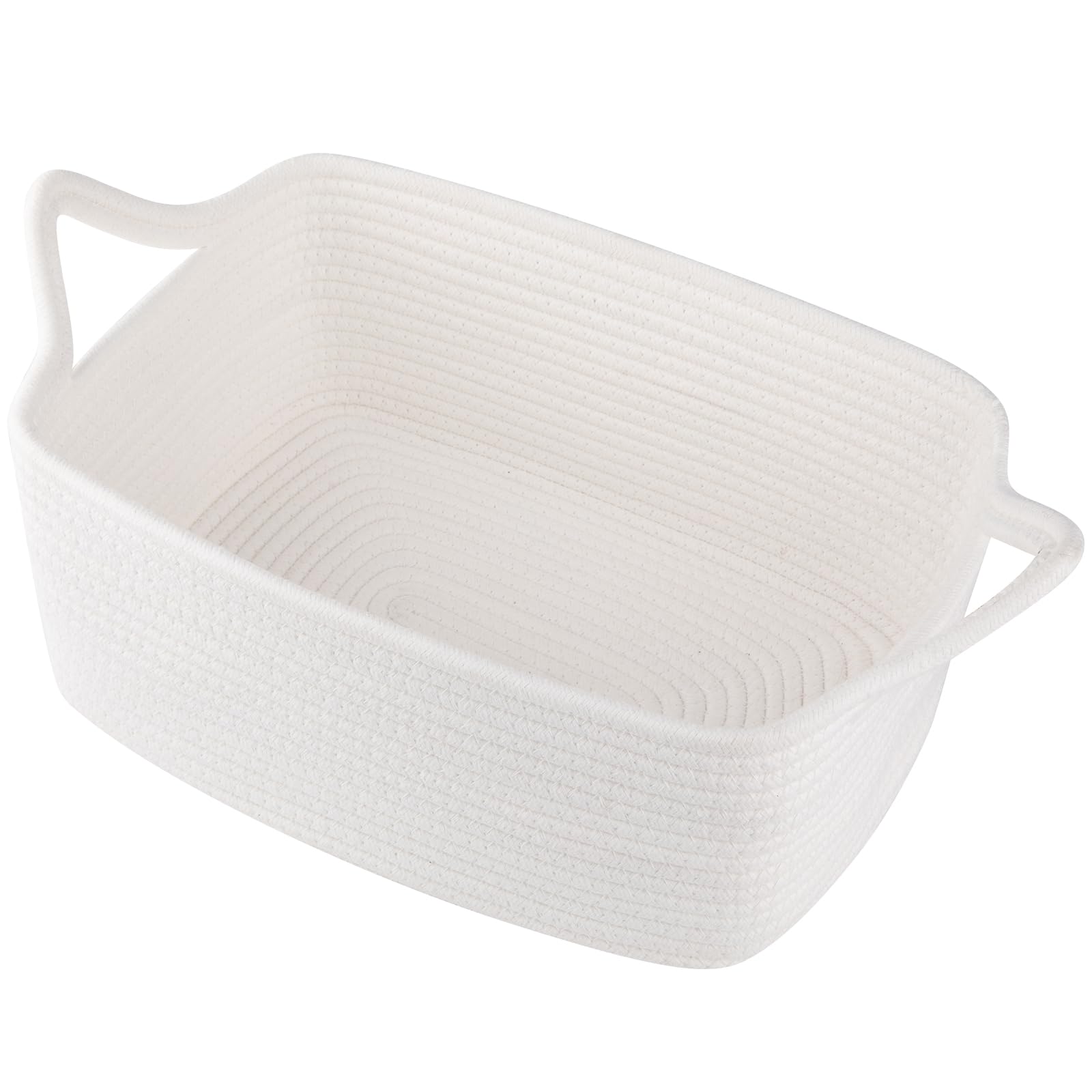 OIAHOMY Woven Storage Basket with Handles - White Gift Basket for Baby Showers, Nursery Organization & Pet Toy Storage | Includes Gift Bags & Ribbons | Perfect for Home Decor, Wedding Favors & Holiday Gifting