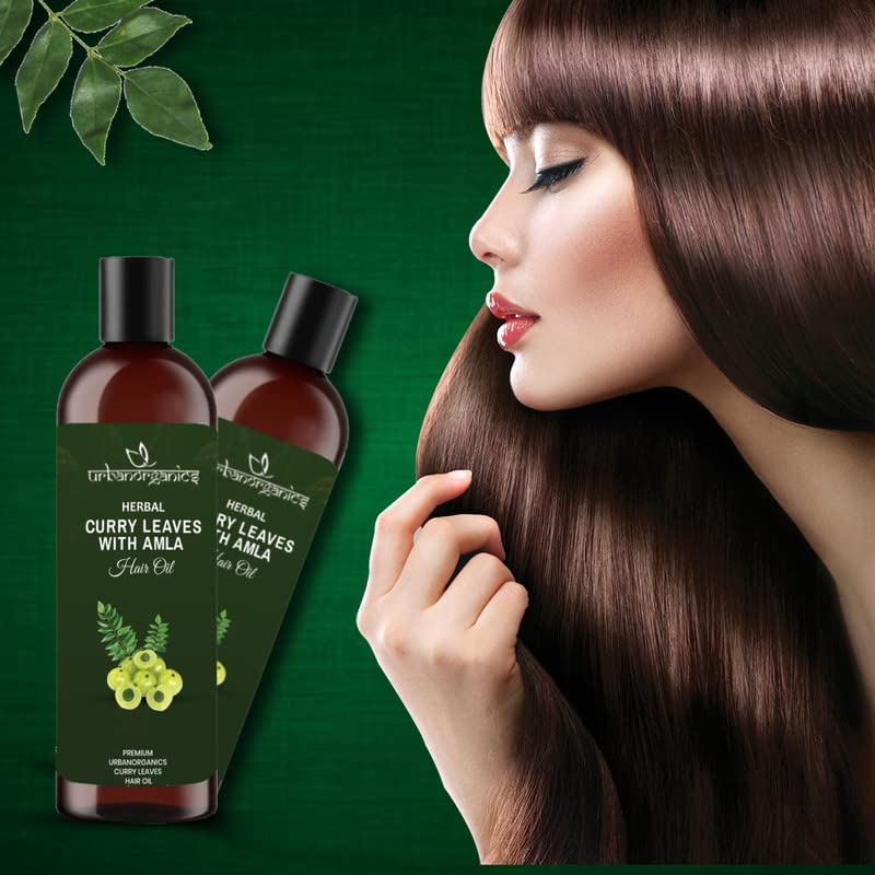 Urbanorganics Natural Curry Leaves & Amla Hair Oil - Non-Sticky, Non-Greasy Formula for Hair Growth & Scalp Care (100ml) | Perfect for Daily Hair Nourishment & Ayurvedic Treatment