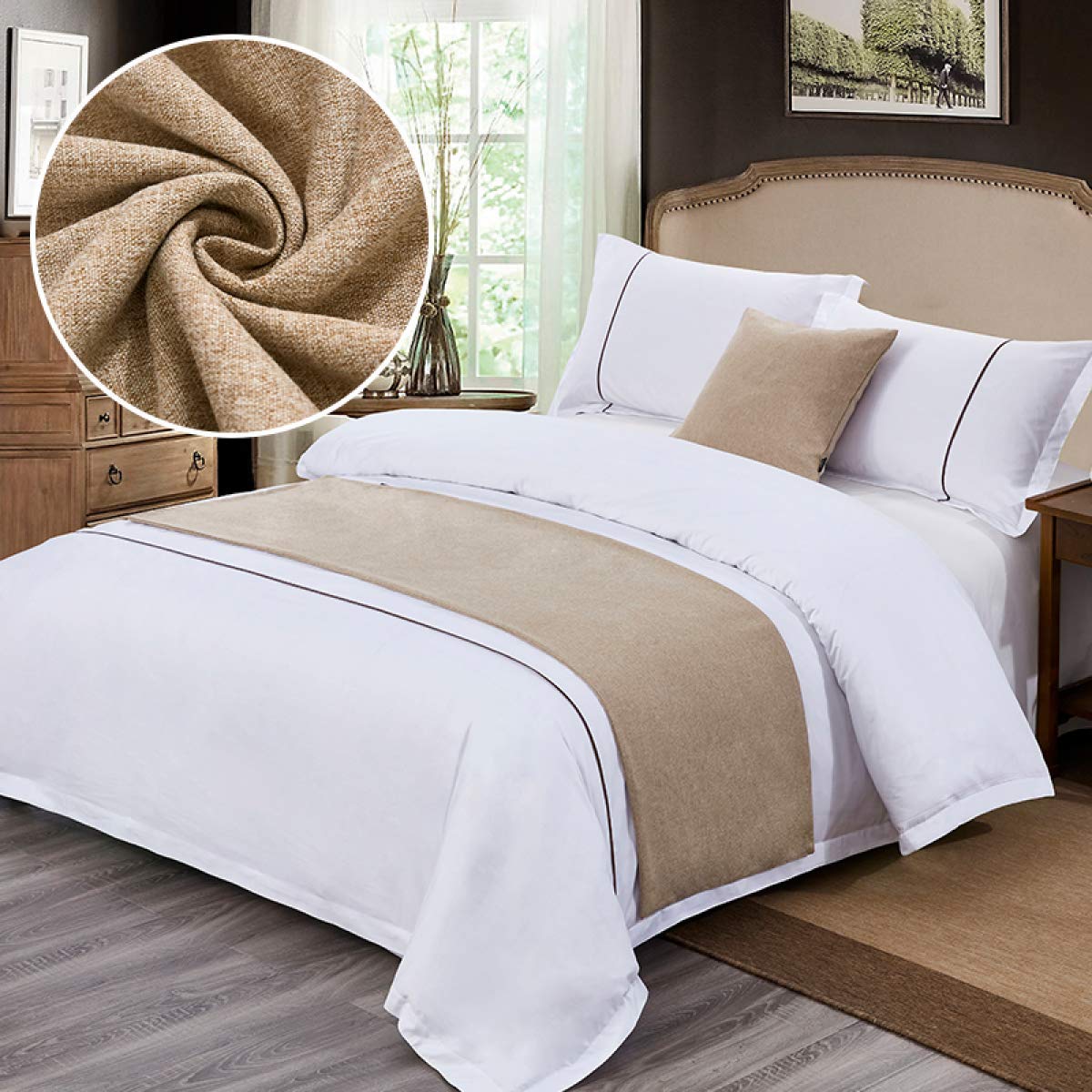 Modern Solid Color Bed Runner & Decorative Scarf for Queen/King Size Beds - Hotel Luxury Towel, Home Decor Bedding Protection - Perfect for Guest Rooms, Master Bedrooms & Stylish Home Decor