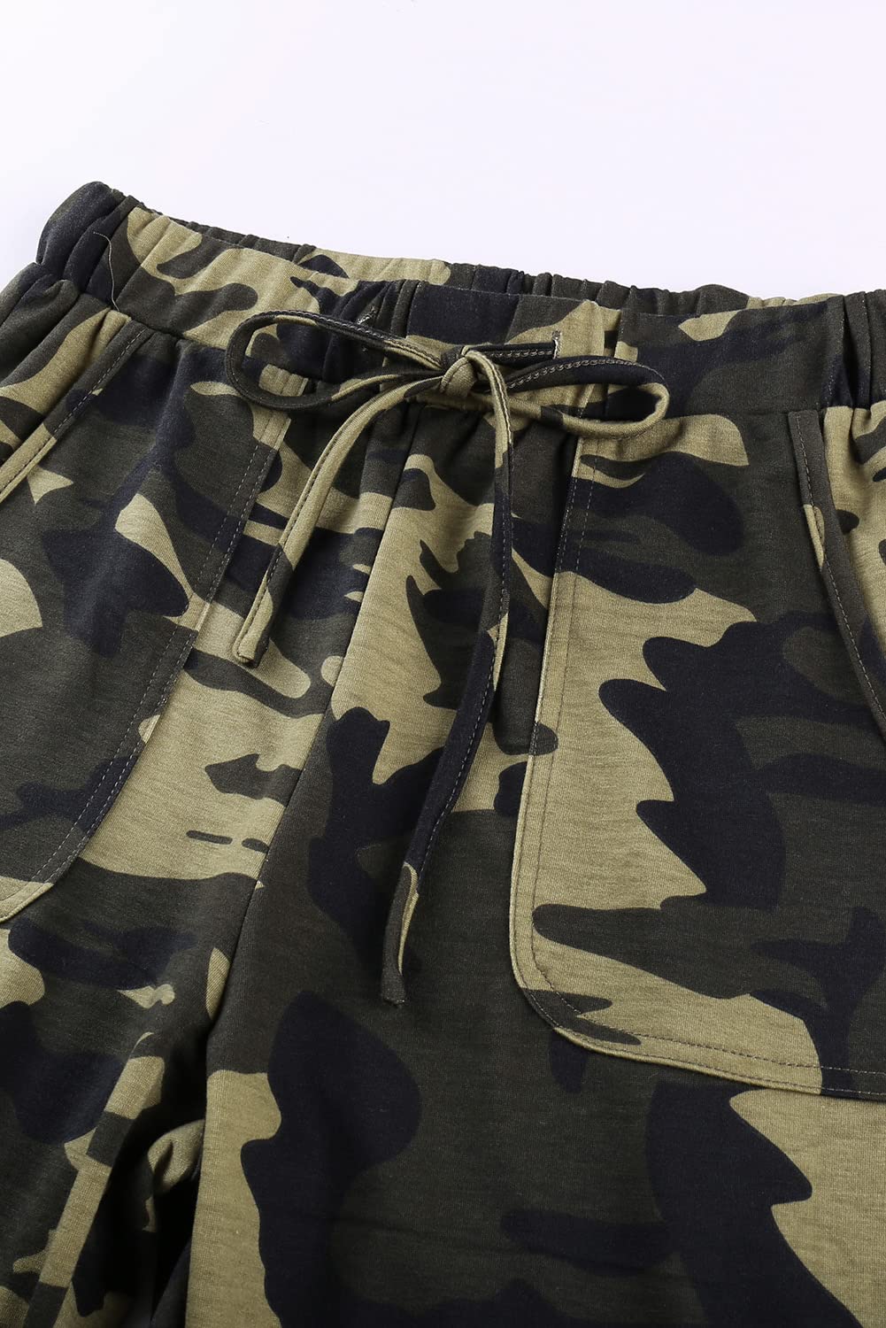 Women's Camo Cargo Pants - Stretch Waist Cool Camouflage Jogger Pants with Pockets for Outdoor, Hiking & Casual Wear | Trendy Elastic Waist Casual Pants for Women