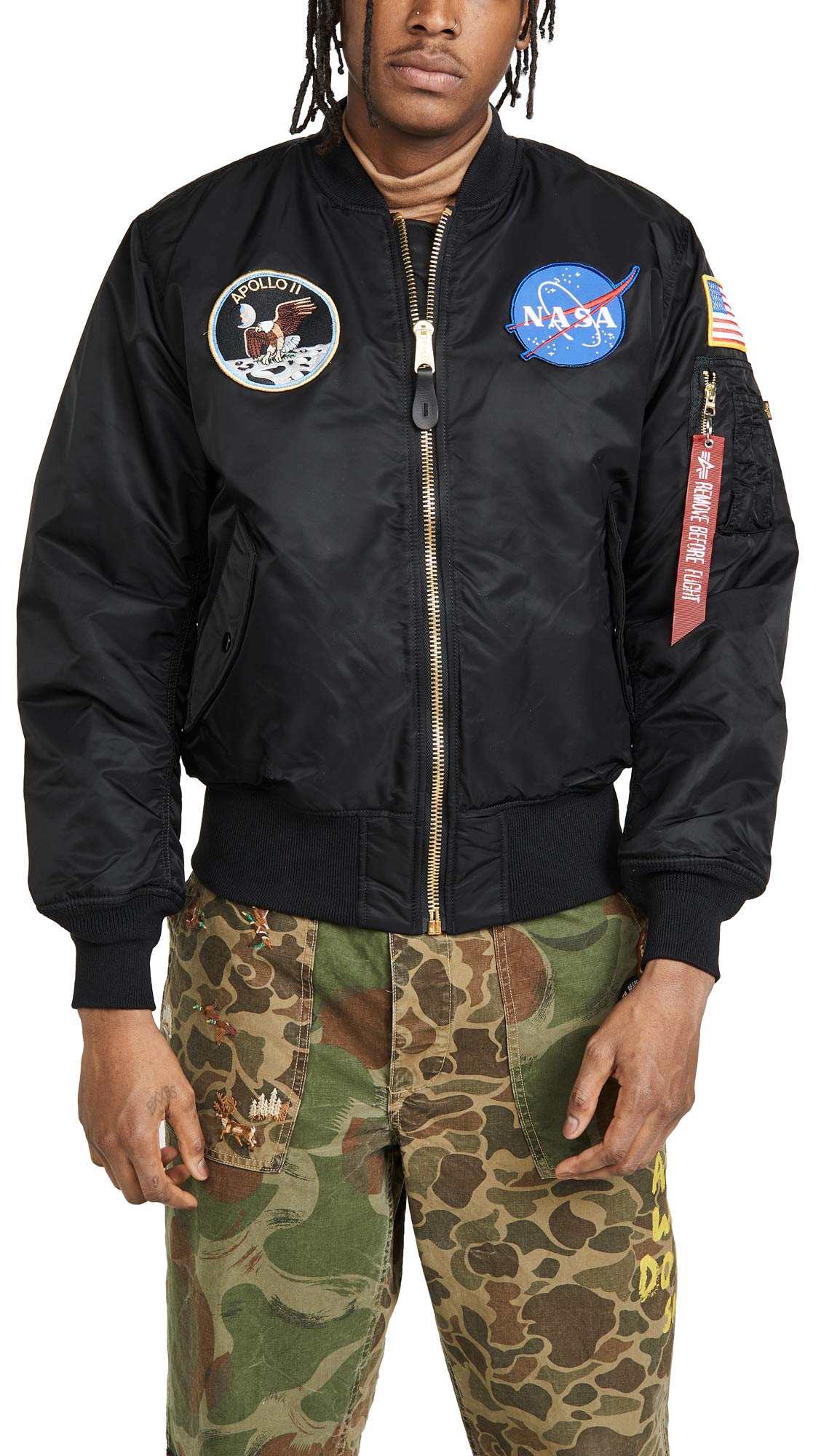 Alpha Industries Men's Apollo MA-1 Flight Jacket - Classic Bomber Jacket for Men, Lightweight Nylon, Water-Resistant, Vintage Style (Perfect for Casual Wear, Outdoor Adventures & Street Fashion)