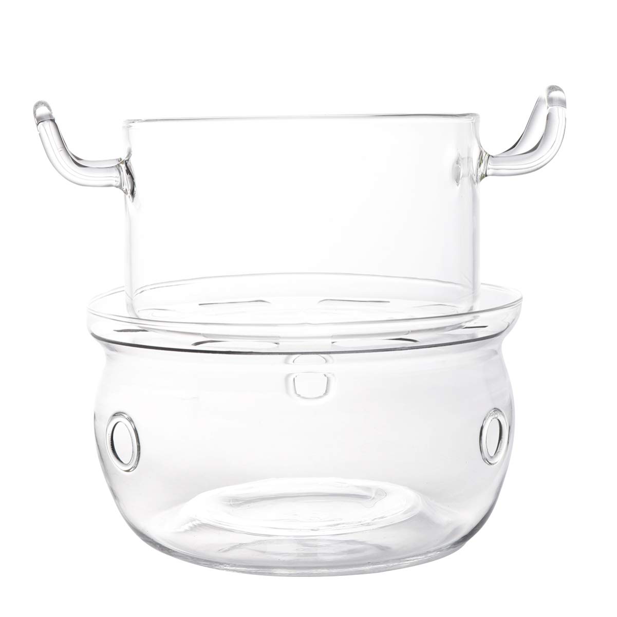Jojofuny 1 Set Glass Chocolate Fondue Pot - Double Boiler Melting Pot for Candy, Dessert & Cheese - Mini Steamer for DIY Chocolate, Cheese Warmer & Fondue Party - Perfect for Valentine's Day, Family Gatherings & Holiday Entertaining