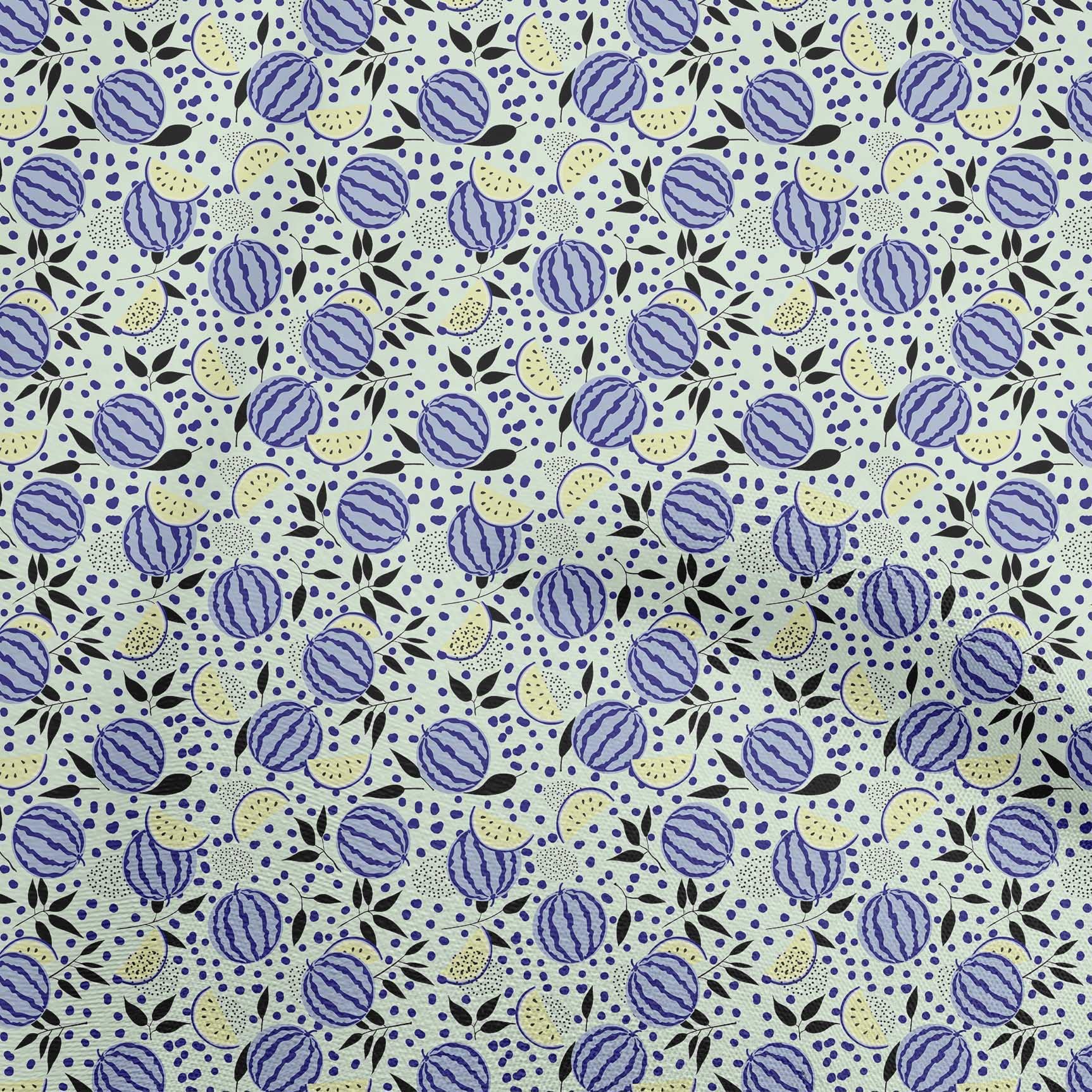oneOone Georgette Viscose Mint Green Watermelon Print Fabric - 42 Inch Wide for DIY Clothing, Dresses, Scarves & Home Decor Sewing Projects | Premium Sewing Supplies by The Yard