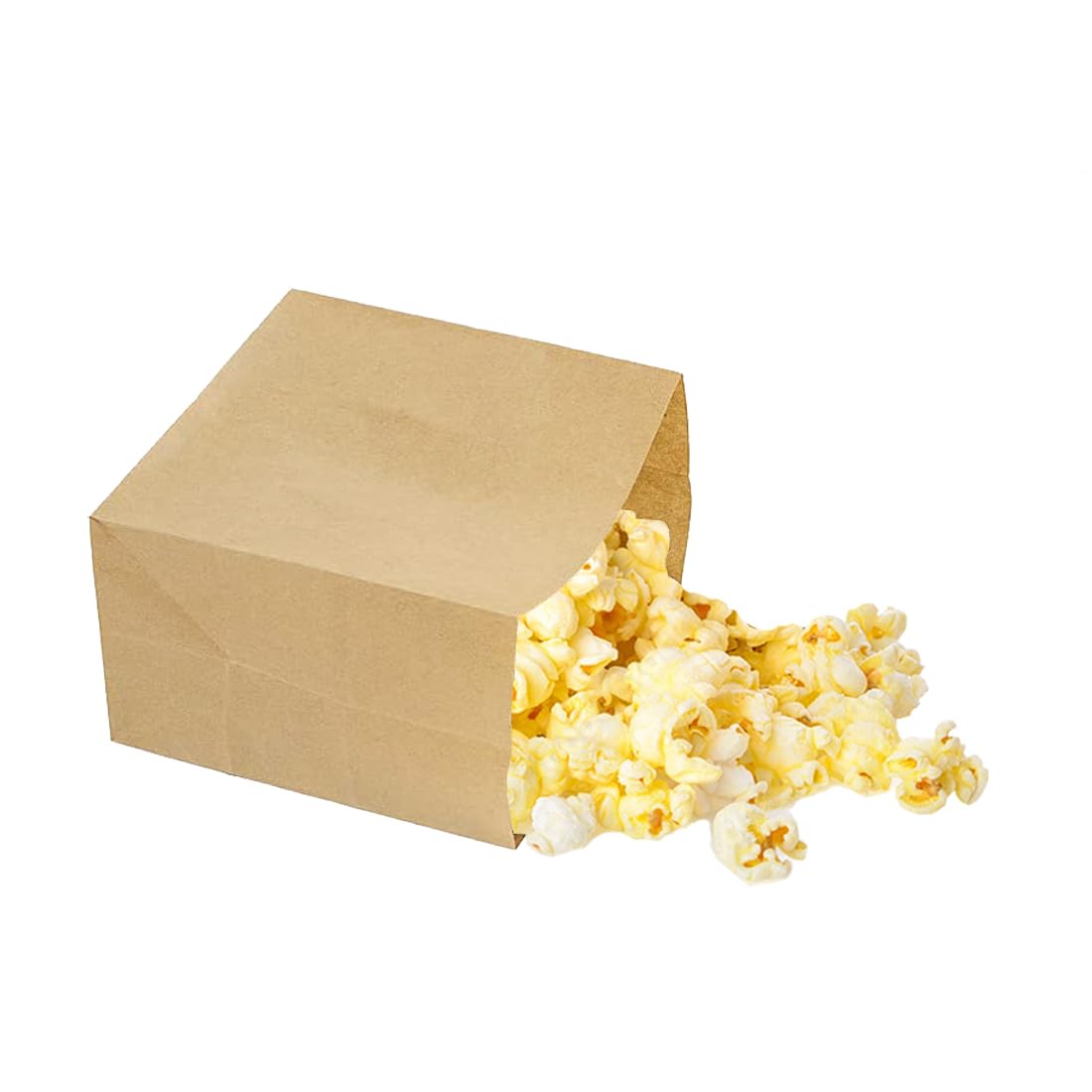 100 Pack Small Brown Kraft Paper Bags - Greaseproof, Recyclable & Biodegradable Snack Bags for Popcorn, Cookies, Fries | Perfect for Parties, Picnics, School Lunches & Eco-Friendly Gift Wrapping