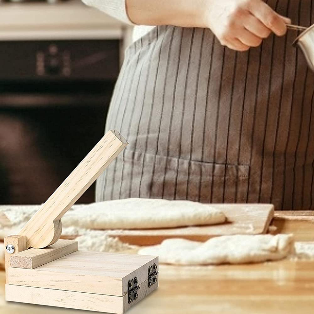 Premium Wooden Tortilla Press - Handmade Roti & Dumpling Maker for Authentic Mexican & Indian Cuisine | Durable Kitchen Pressing Tool for Homemade Flatbreads, Wraps & Empanadas | Perfect for Taco Nights & Family Cooking
