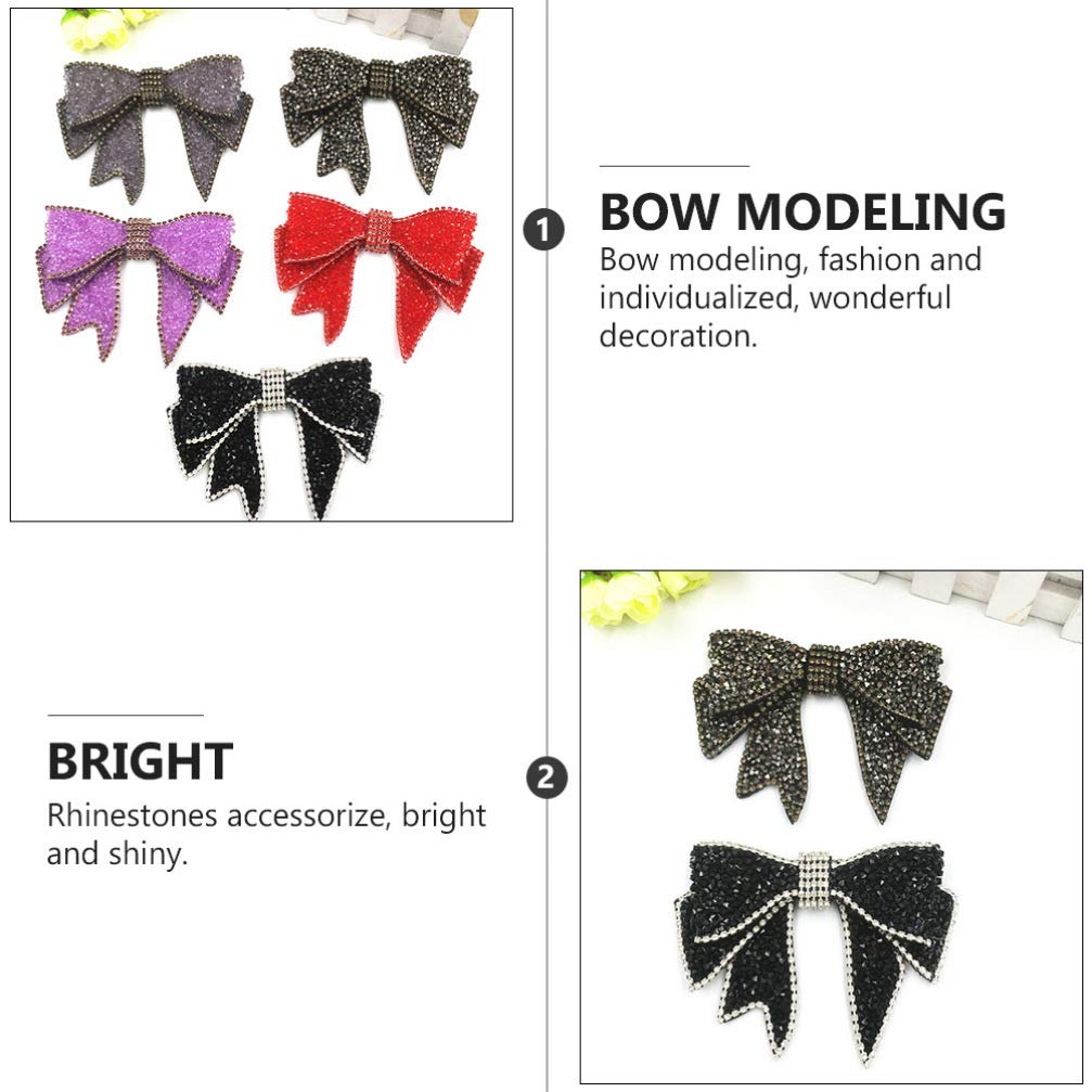 Sparkling Rhinestone Bow Shoe Clips - Crystal Bowknot Patches for Hat, Dress & Wedding Shoes - Elegant Pink Shoe Accessories for Bridal, Prom & Party Outfits