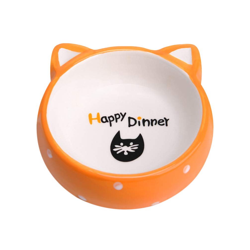 POPETPOP Ceramic Dog Bowl - Non-Skid Raised Cat Ear Design Pet Food & Water Dish for Dogs & Cats, Blue | Durable Feeding Bowl for Small Medium Pets at Home Kitchen or Outdoor Use