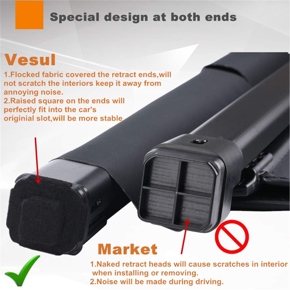 Vesul Retractable Cargo Cover Compatible with Nissan Murano 2015-2023 - Car Trunk Security & Privacy Cover, Window Wind Deflector, Chrome Trim Rain Guard Vent Visor Shield | Perfect for Road Trips, Grocery Hauling & Vehicle Protection